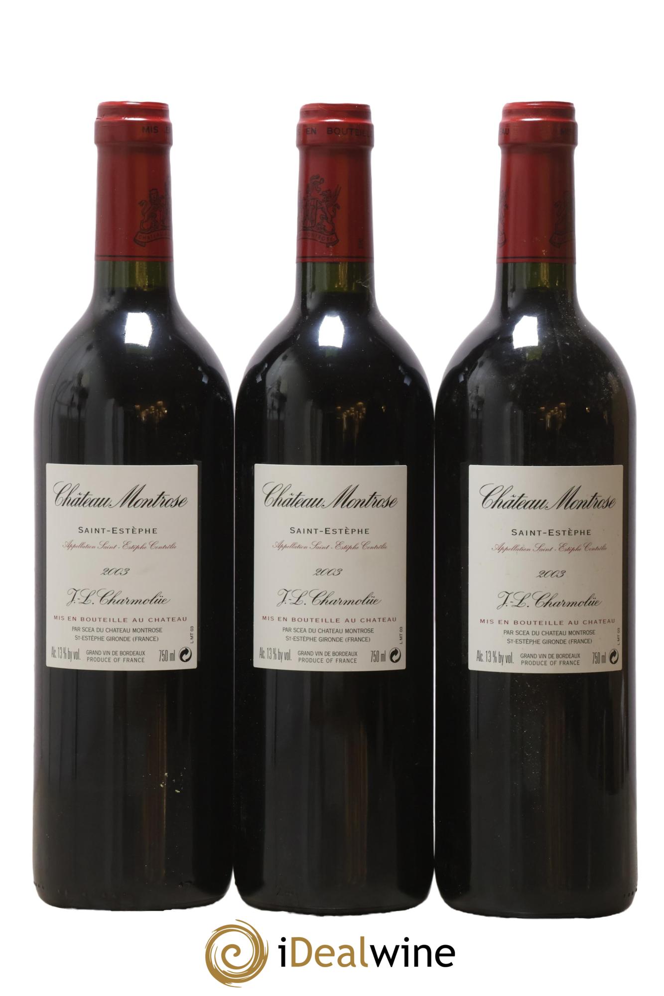 Château Montrose 2ème Grand Cru Classé 2003 - Lotto di 3 bottiglie - 1