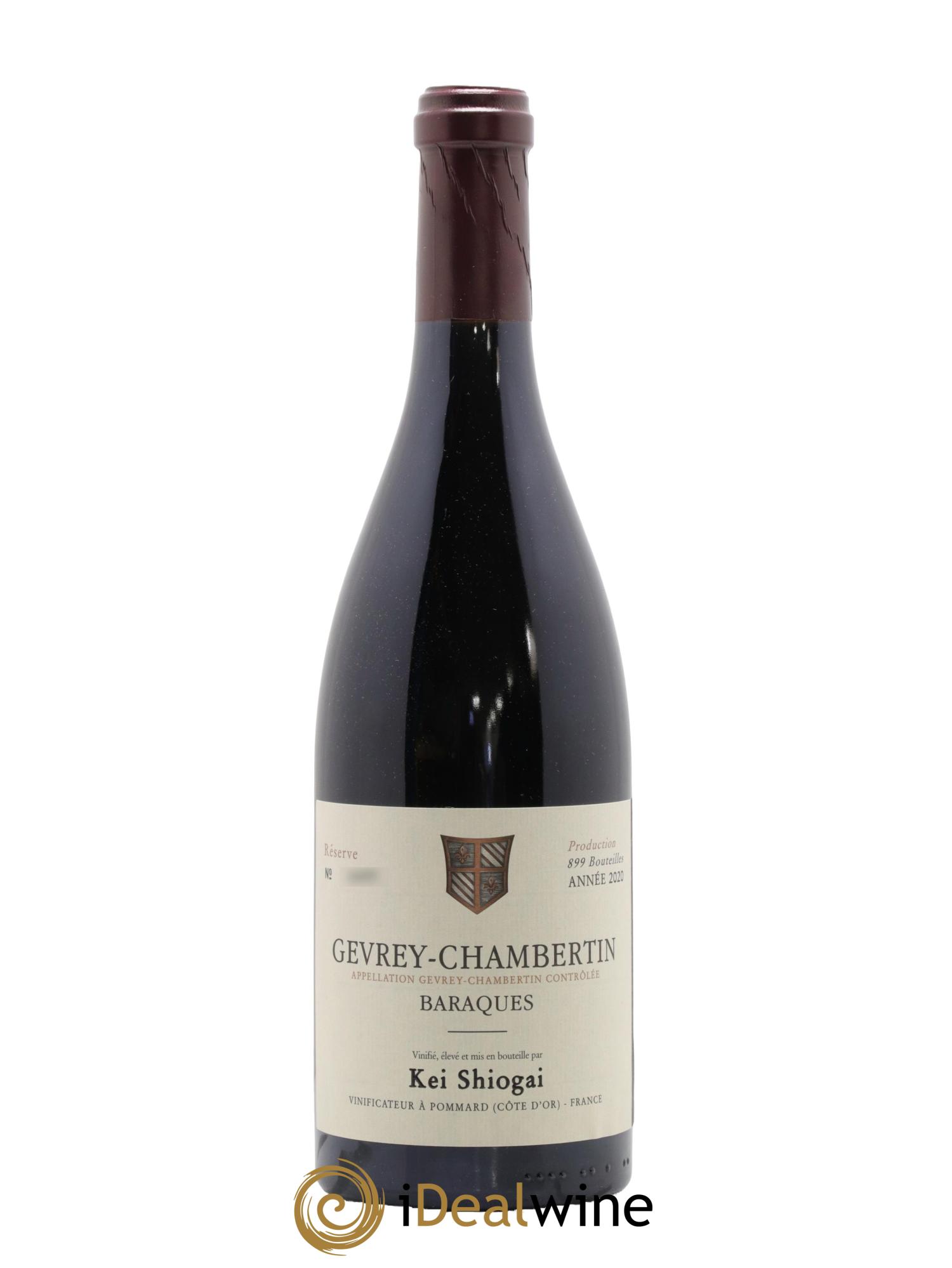 Gevrey-Chambertin Baraques Kei Shiogai 2020 - Lot de 1 bouteille - 0