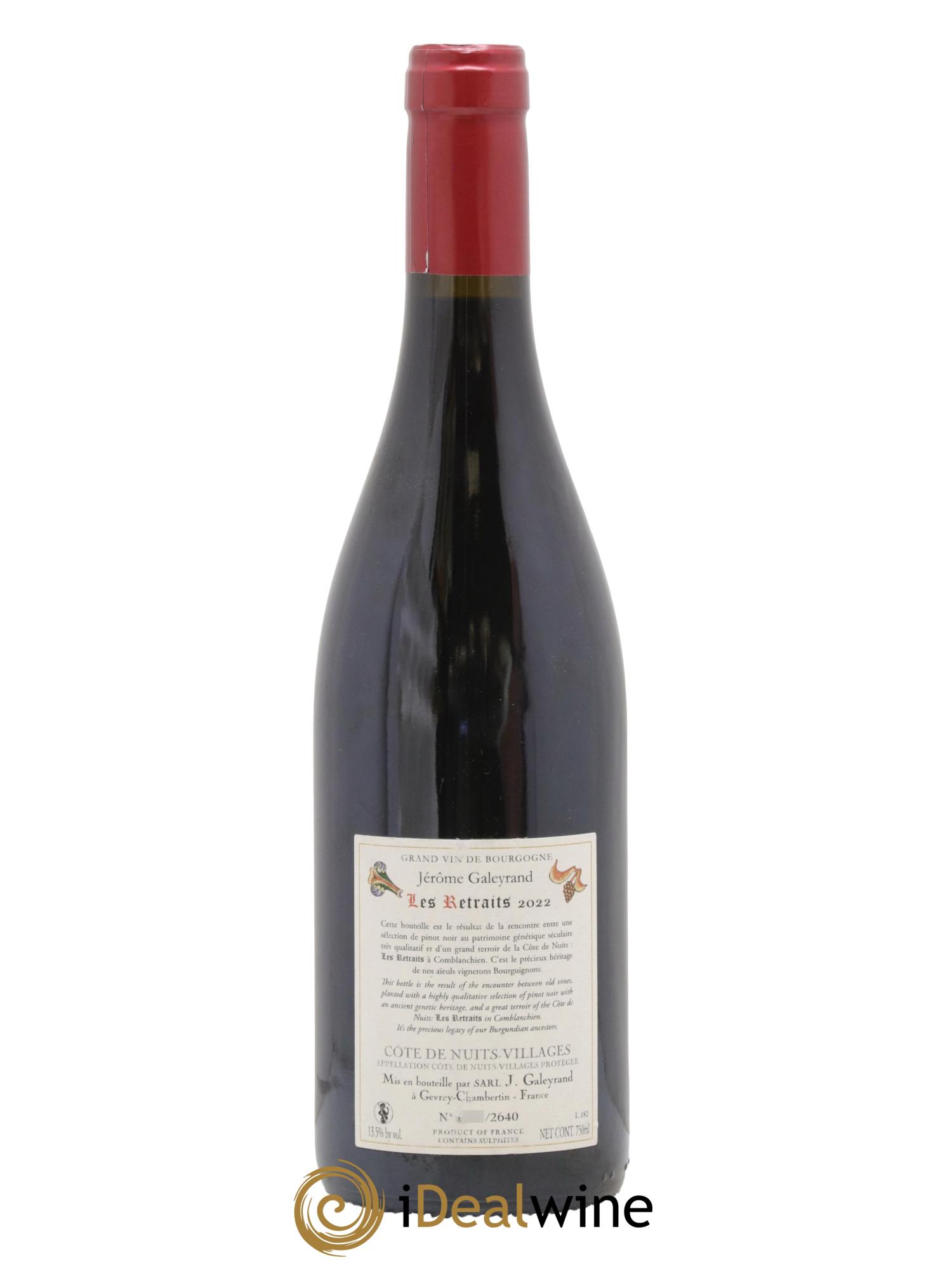 Côte de Nuits-Villages Les Retraits Jérôme Galeyrand 2022 - Lot de 1 bouteille - 1