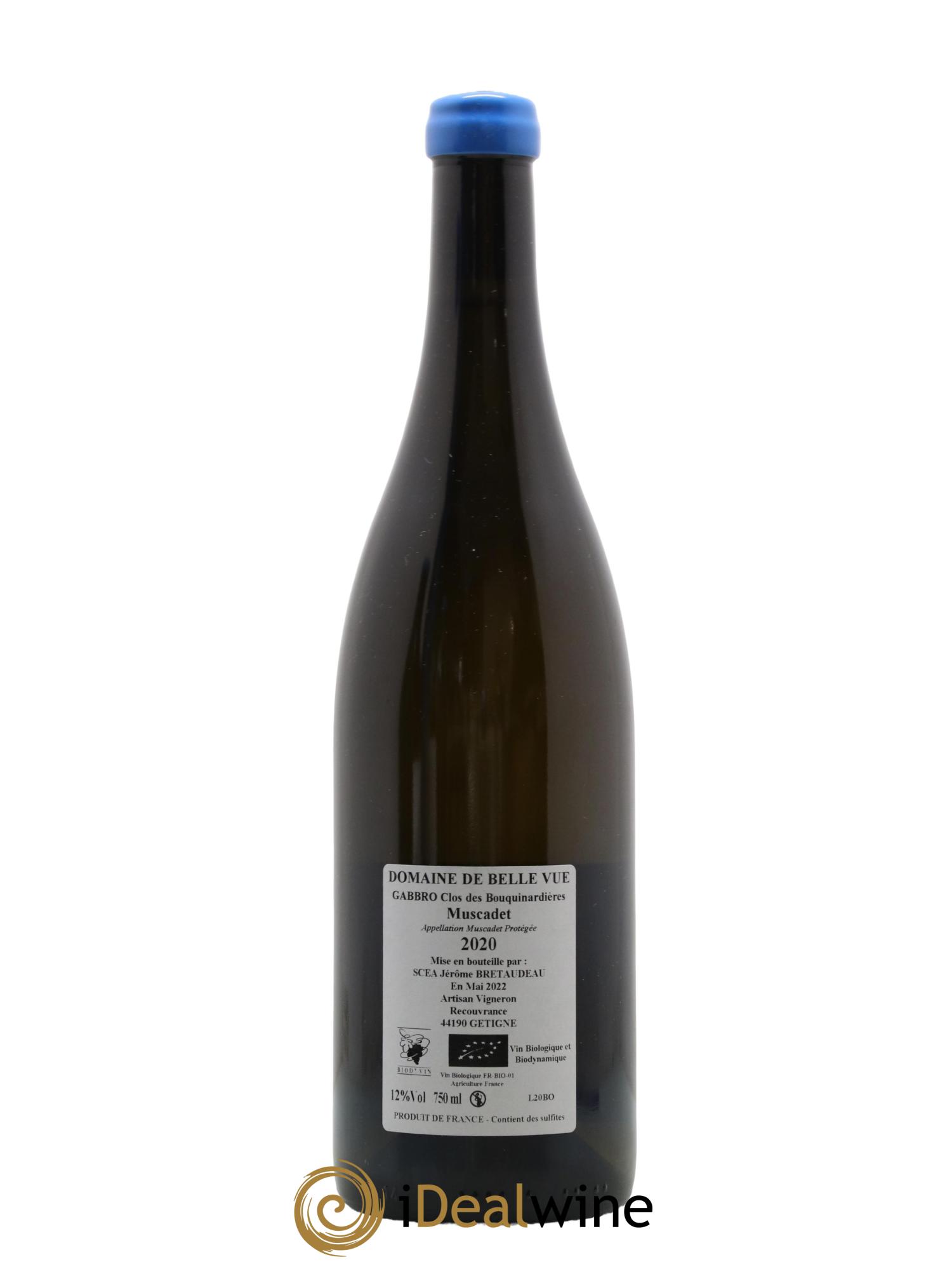 Muscadet-Sèvre-et-Maine Gabbro Clos des Bouquinardières Jérôme Bretaudeau - Domaine de Bellevue 2020 - Posten von 1 Flasche - 1