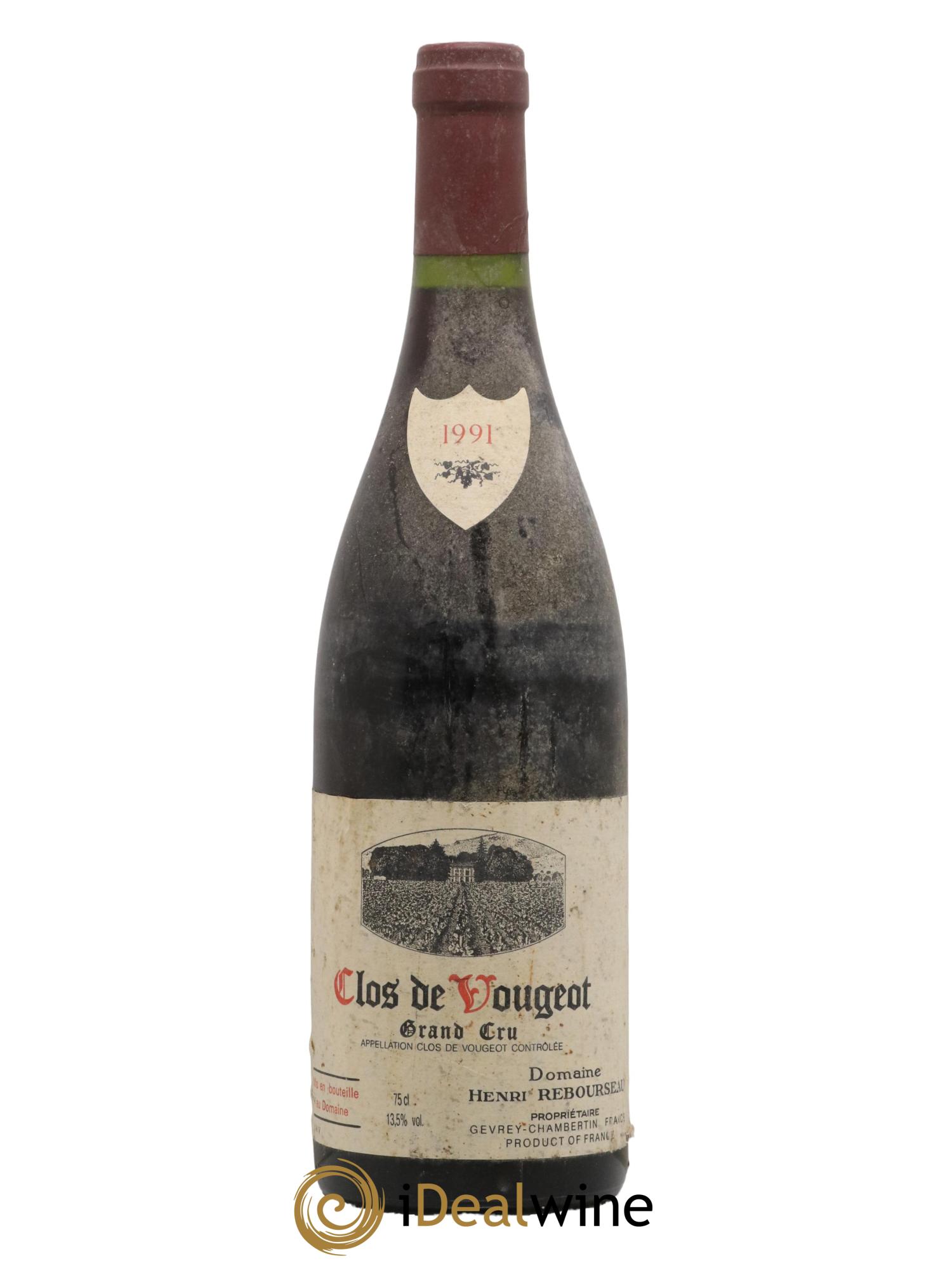 Clos de Vougeot Grand Cru Henri Rebourseau (Domaine) 1991 - Lotto di 1 bottiglia - 0