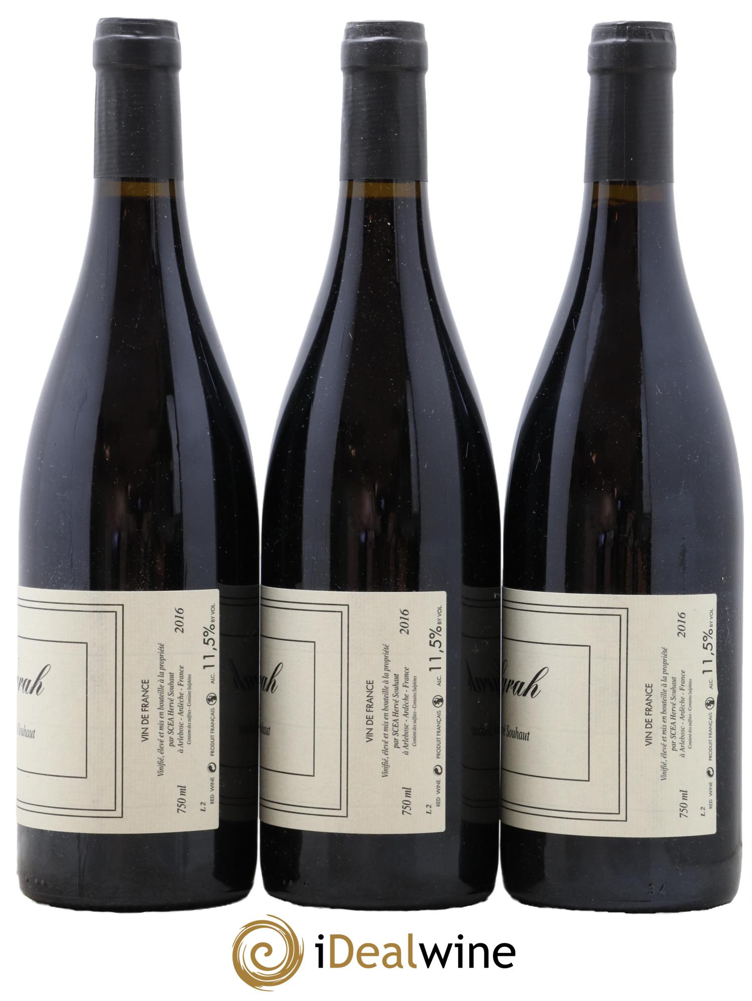 Vin de France Syrah Herve Souhaut 2016 - Lot de 3 bouteilles - 1