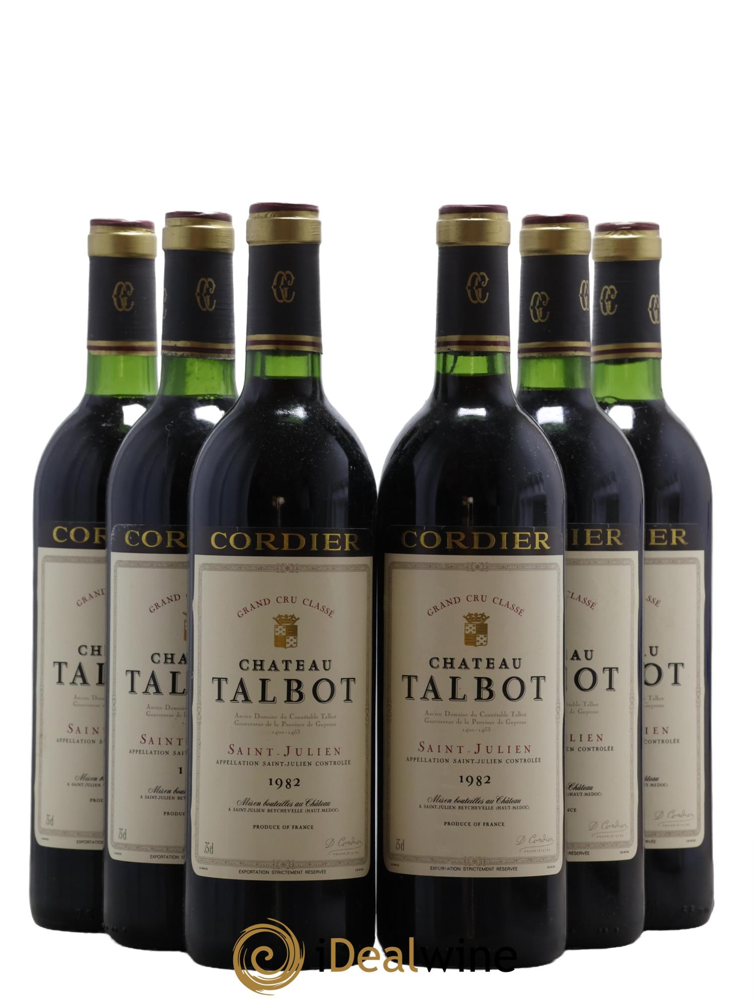Château Talbot 4ème Grand Cru Classé  1982 - Lot de 6 bouteilles - 0
