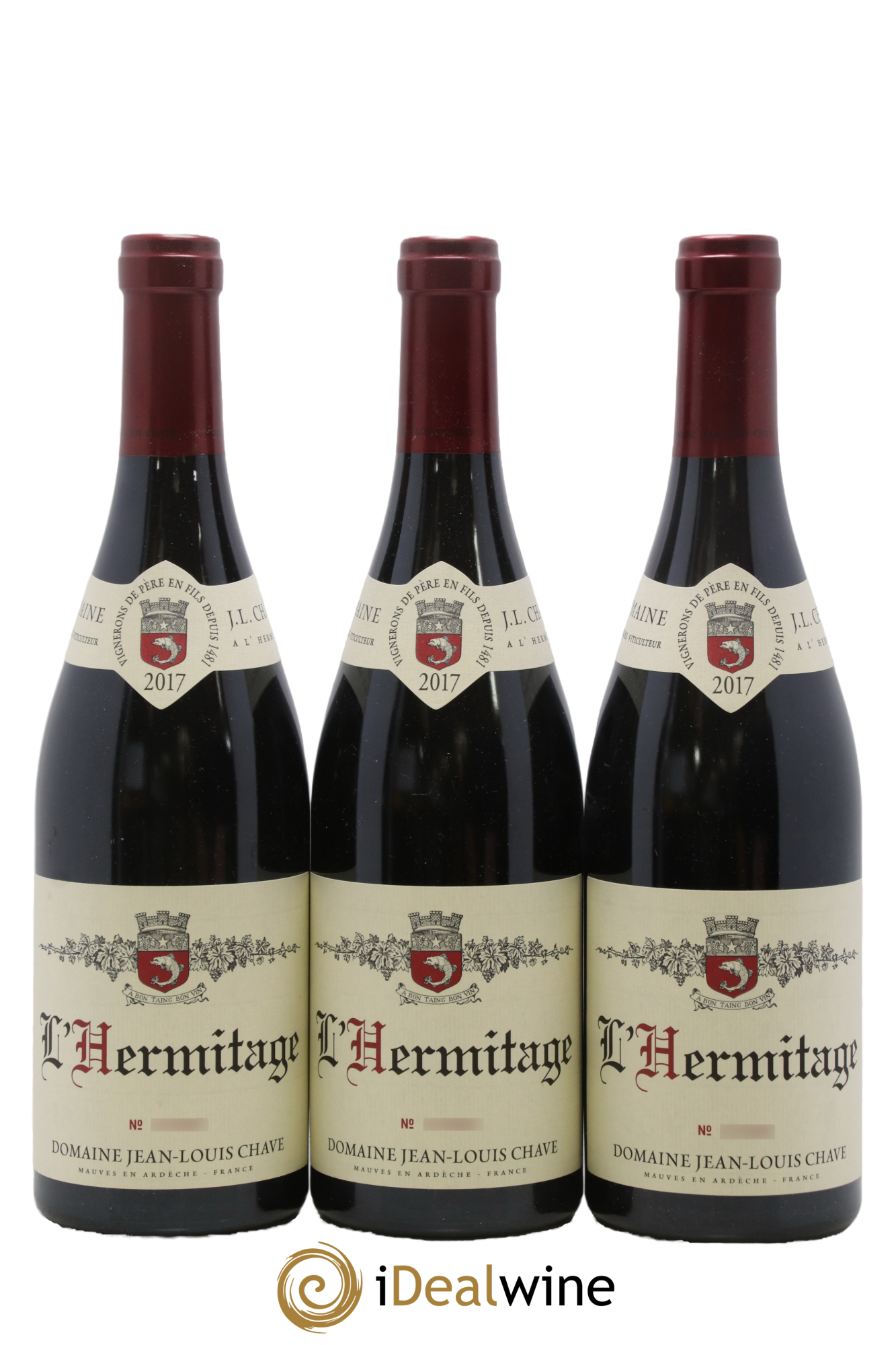 Hermitage Jean-Louis Chave 2017 - Lot of 3 bottles - 0
