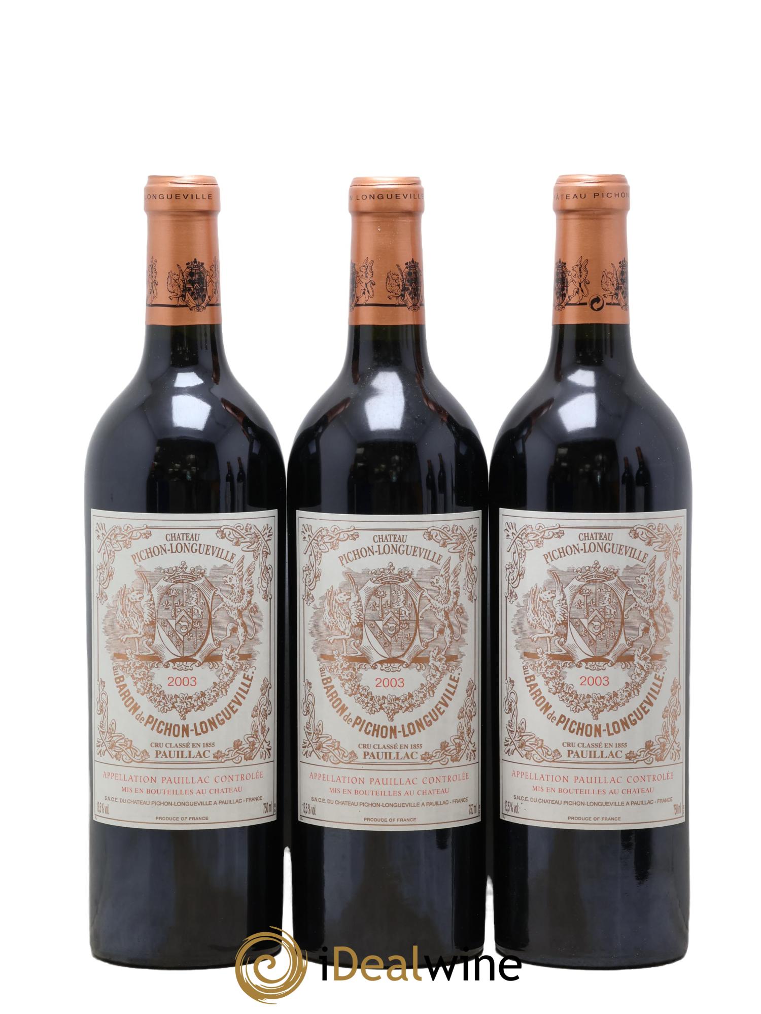 Pichon Longueville Baron 2ème Grand Cru Classé 2003 - Lot de 6 bouteilles - 2