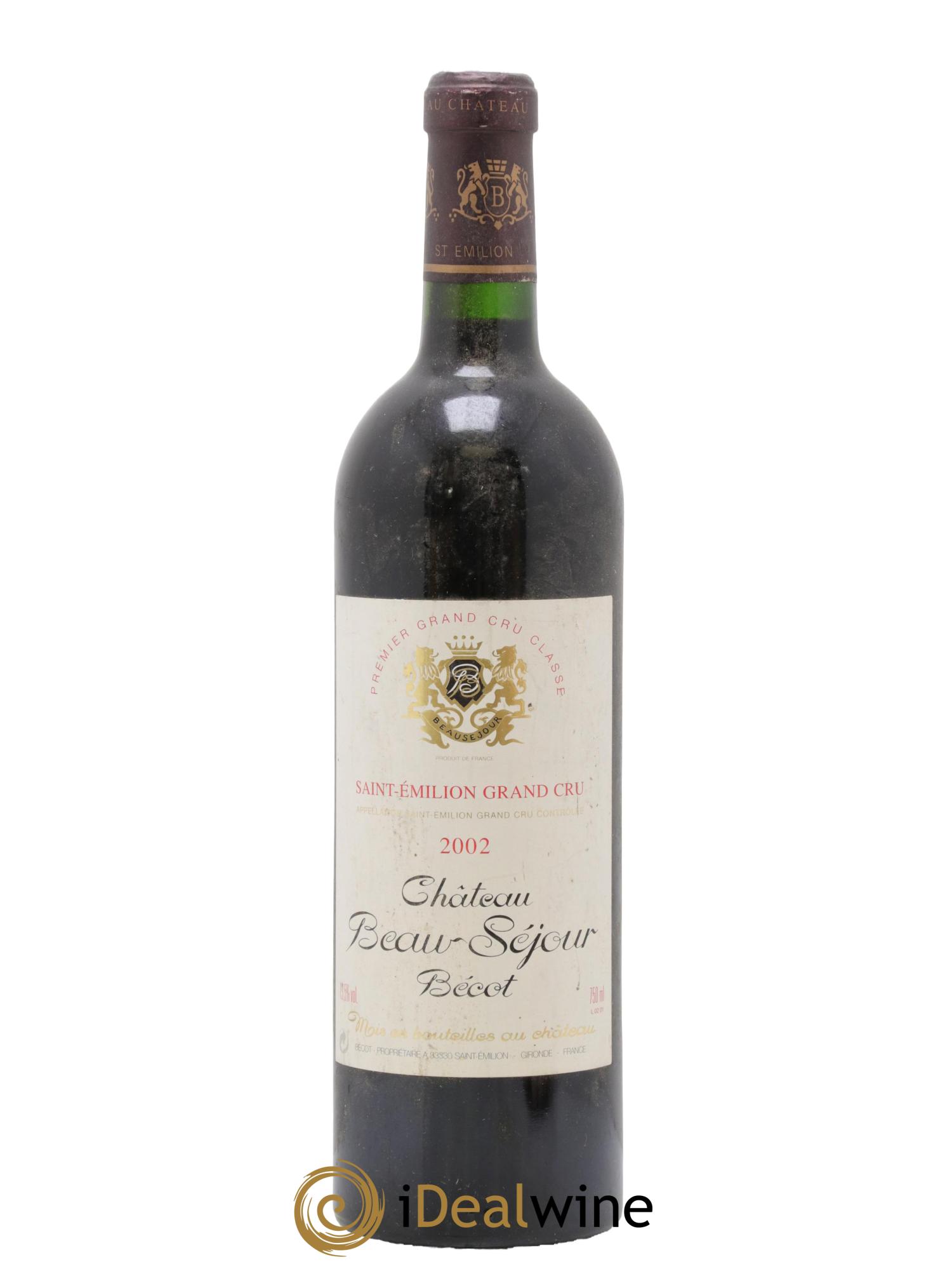 Château Beau-Séjour Bécot 1er Grand Cru Classé B 2002 - Lot de 1 bouteille - 0