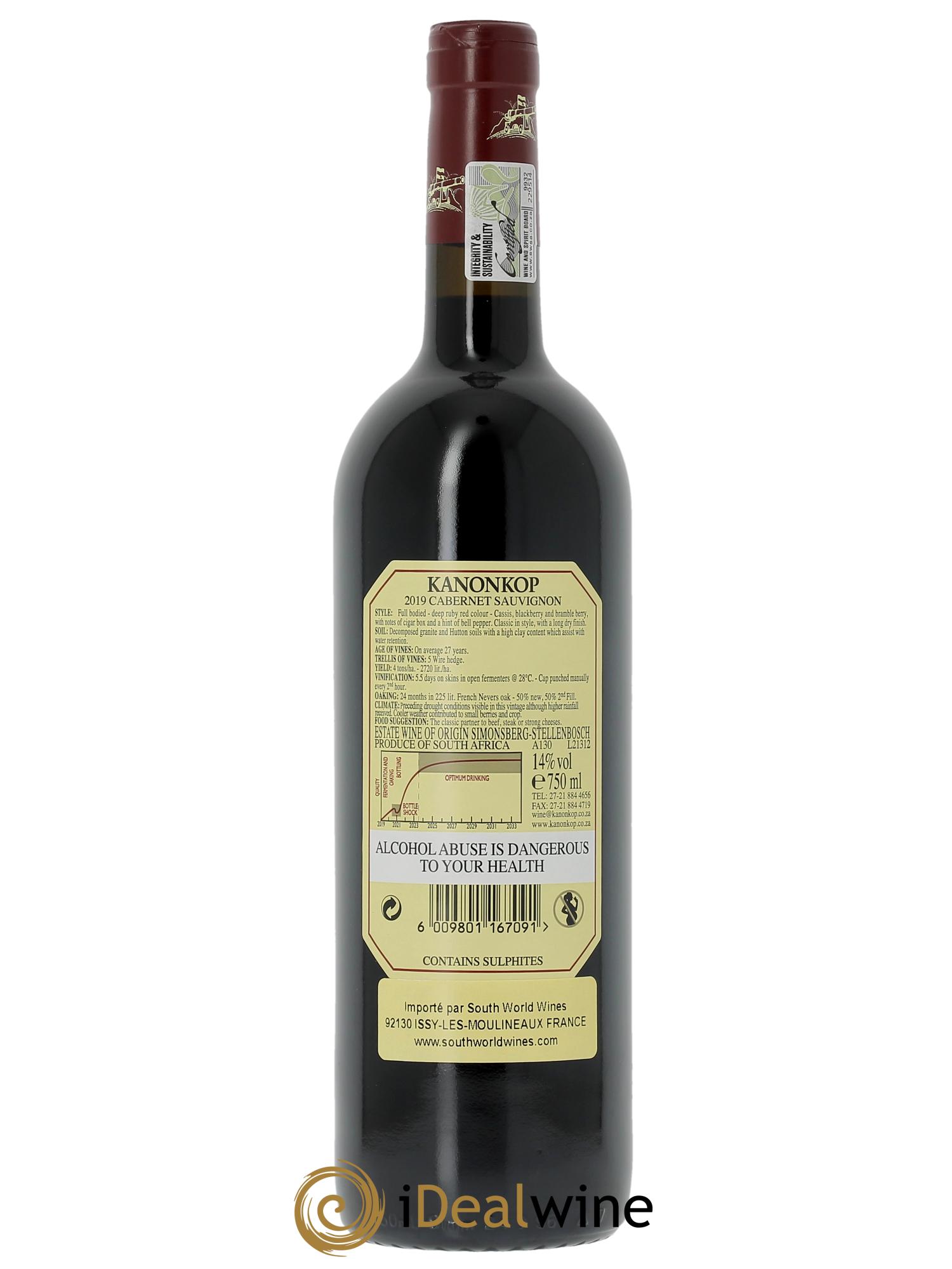 Stellenbosch Kanonkop Cabernet Sauvignon  2019 - Lot of 1 bottle - 1