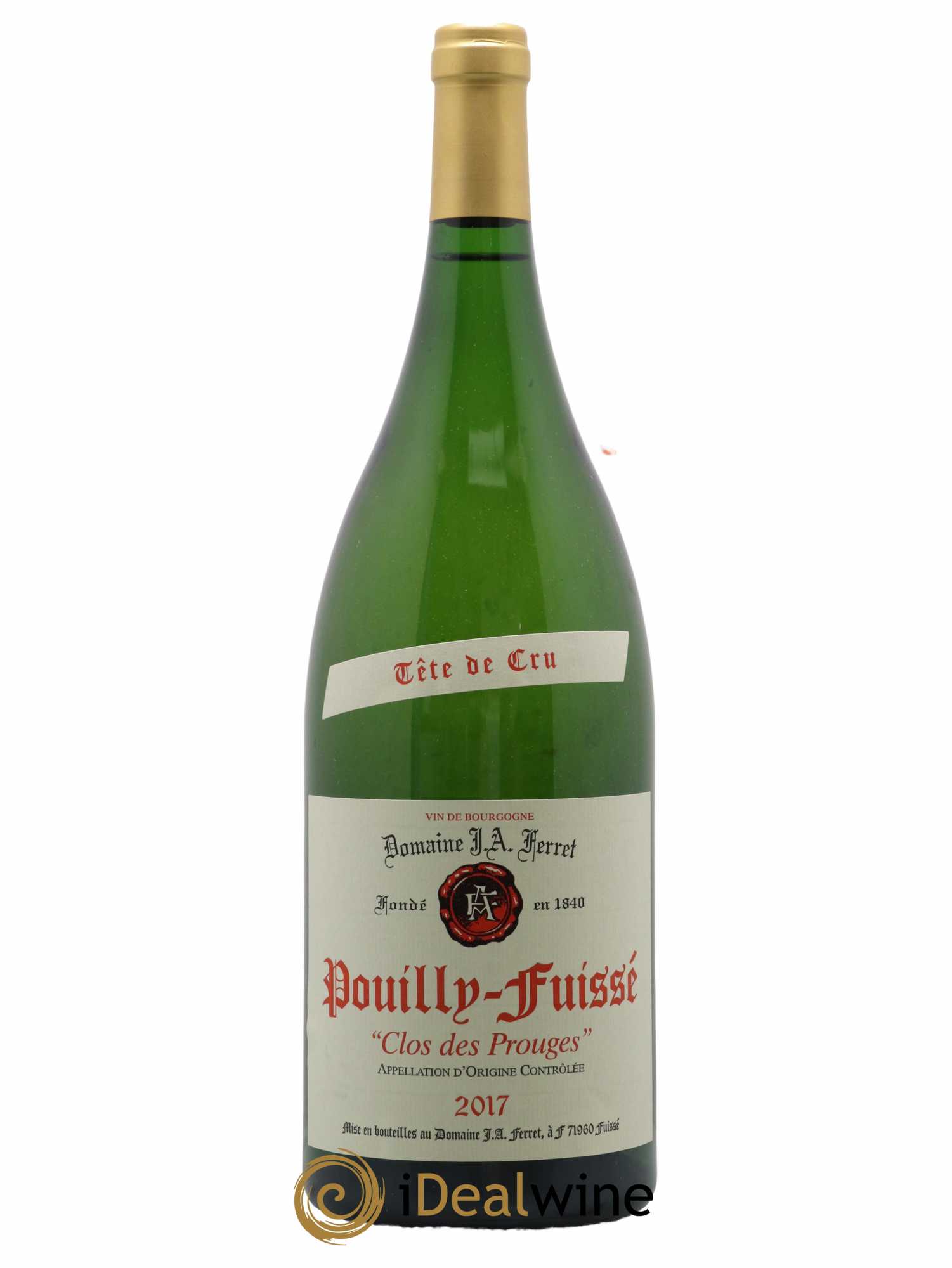 Pouilly-Fuissé Tête de Cru Clos des Prouges J.A. Ferret (Domaine) 2017 - Lot de 1 magnum - 0