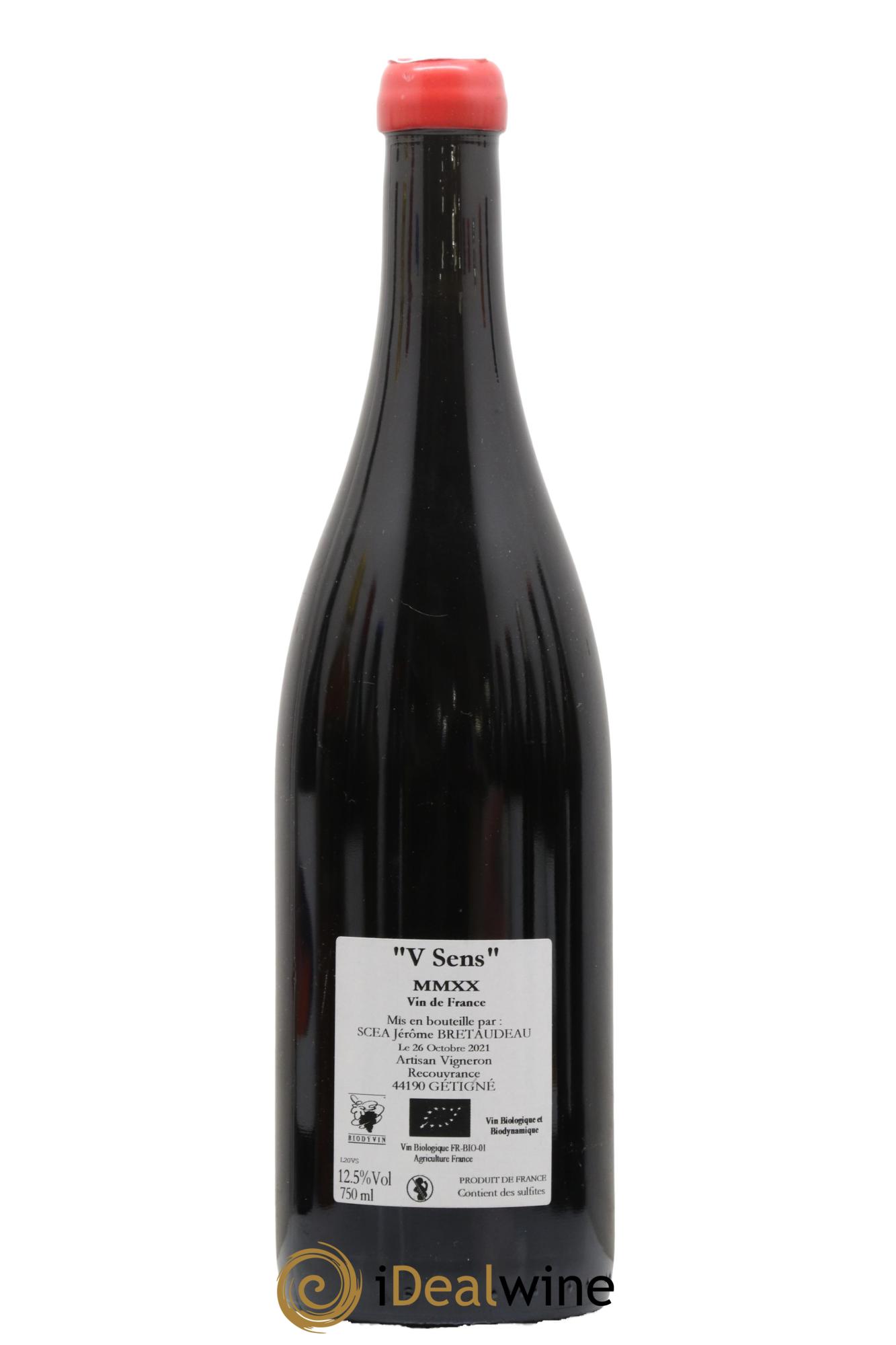 Vin de France V Sens Jérôme Bretaudeau - Domaine de Bellevue 2020 - Lot de 1 bouteille - 1