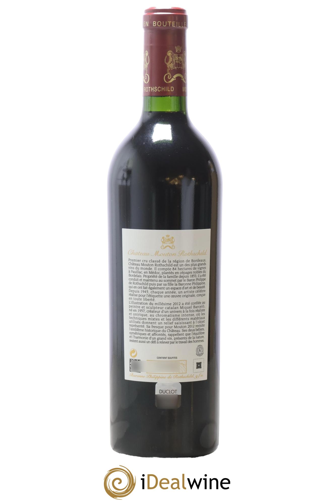 Château Mouton Rothschild 1er Grand Cru Classé 2012 - Lot of 1 bottle - 1
