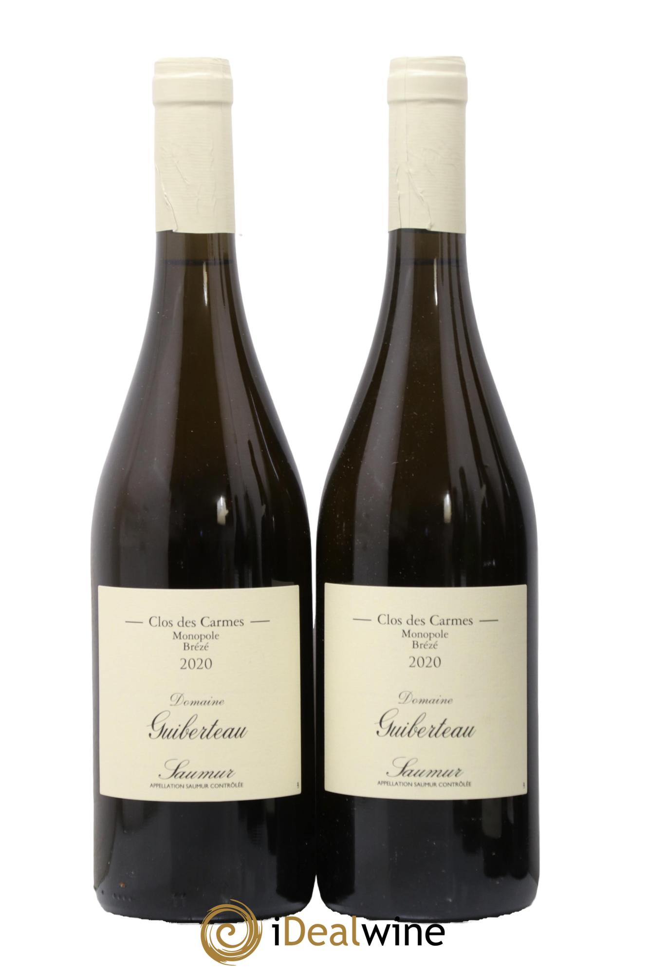 Saumur Brézé Clos des Carmes Domaine Guiberteau 2020 - Lot of 2 bottles - 0