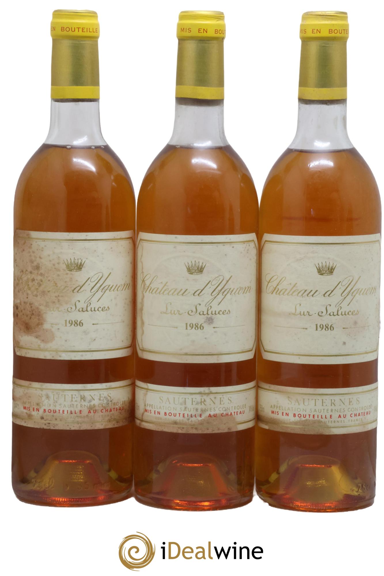 Château d' Yquem 1er Cru Classé Supérieur 1986 - Lotto di 3 bottiglie - 0
