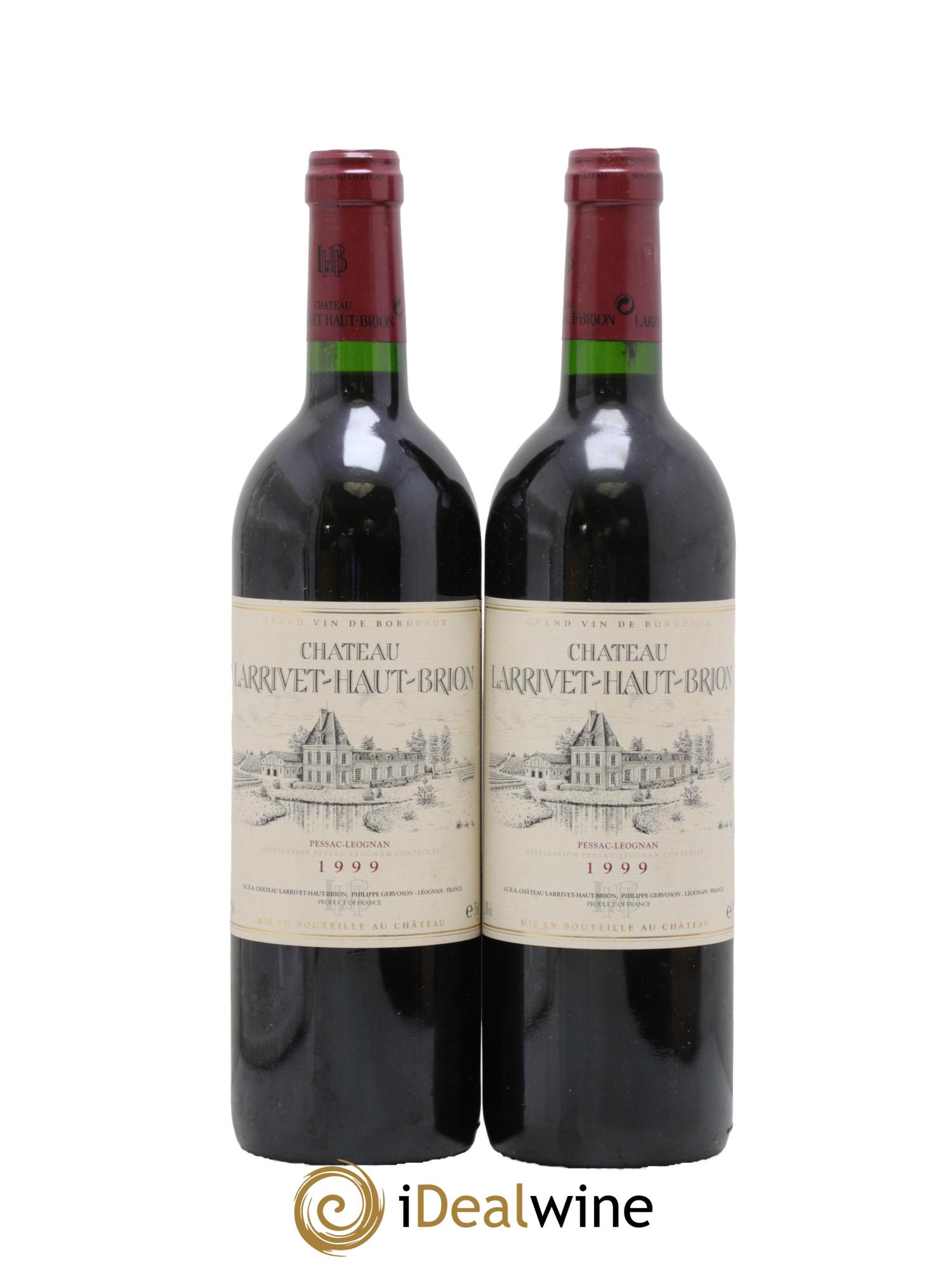 Château Larrivet Haut-Brion 1999 - Lot of 2 bottles - 0