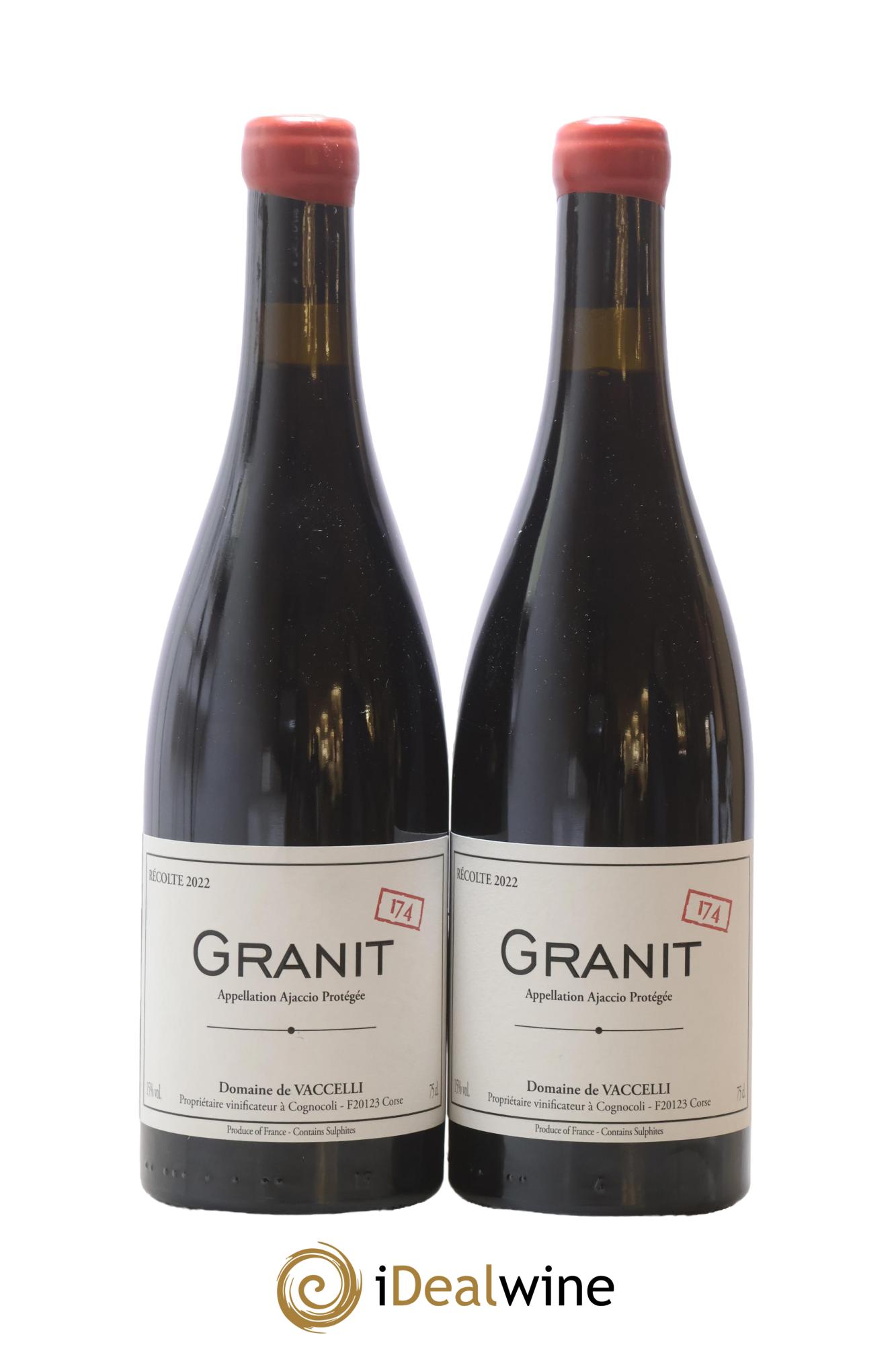 Ajaccio Granit 174 Vaccelli 2022 - Posten von 2 Flaschen - 0