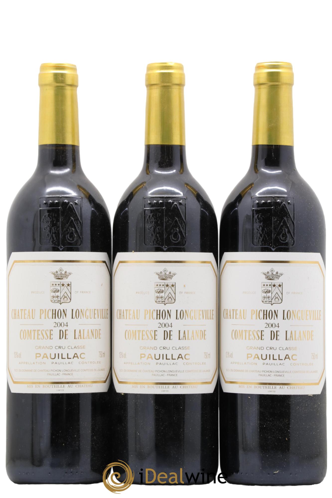 Château Pichon Longueville Comtesse de Lalande 2ème Grand Cru Classé 2004 - Lot de 3 bouteilles - 0