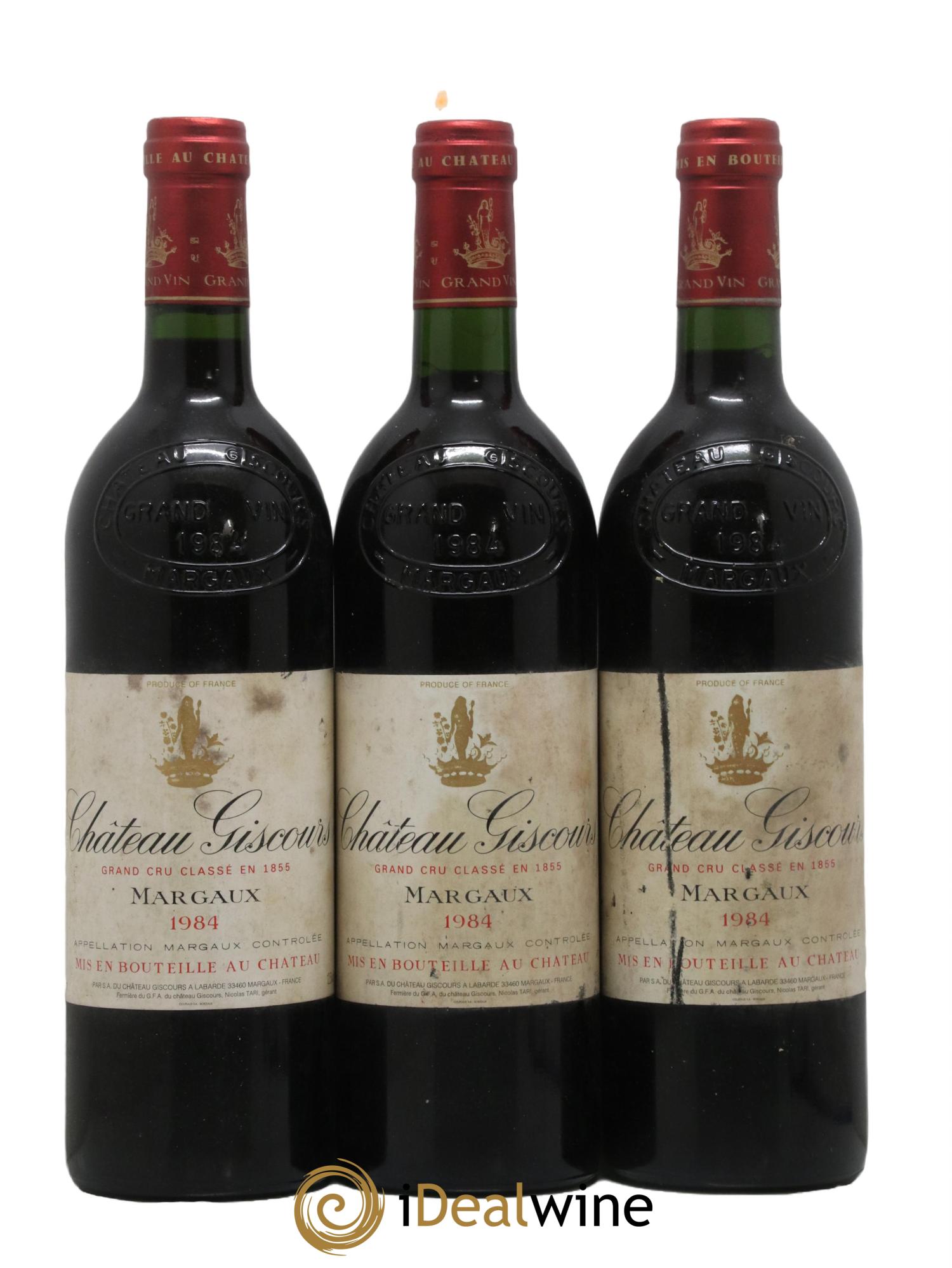 Château Giscours 3ème Grand Cru Classé 1984 - Lot de 3 bouteilles - 0