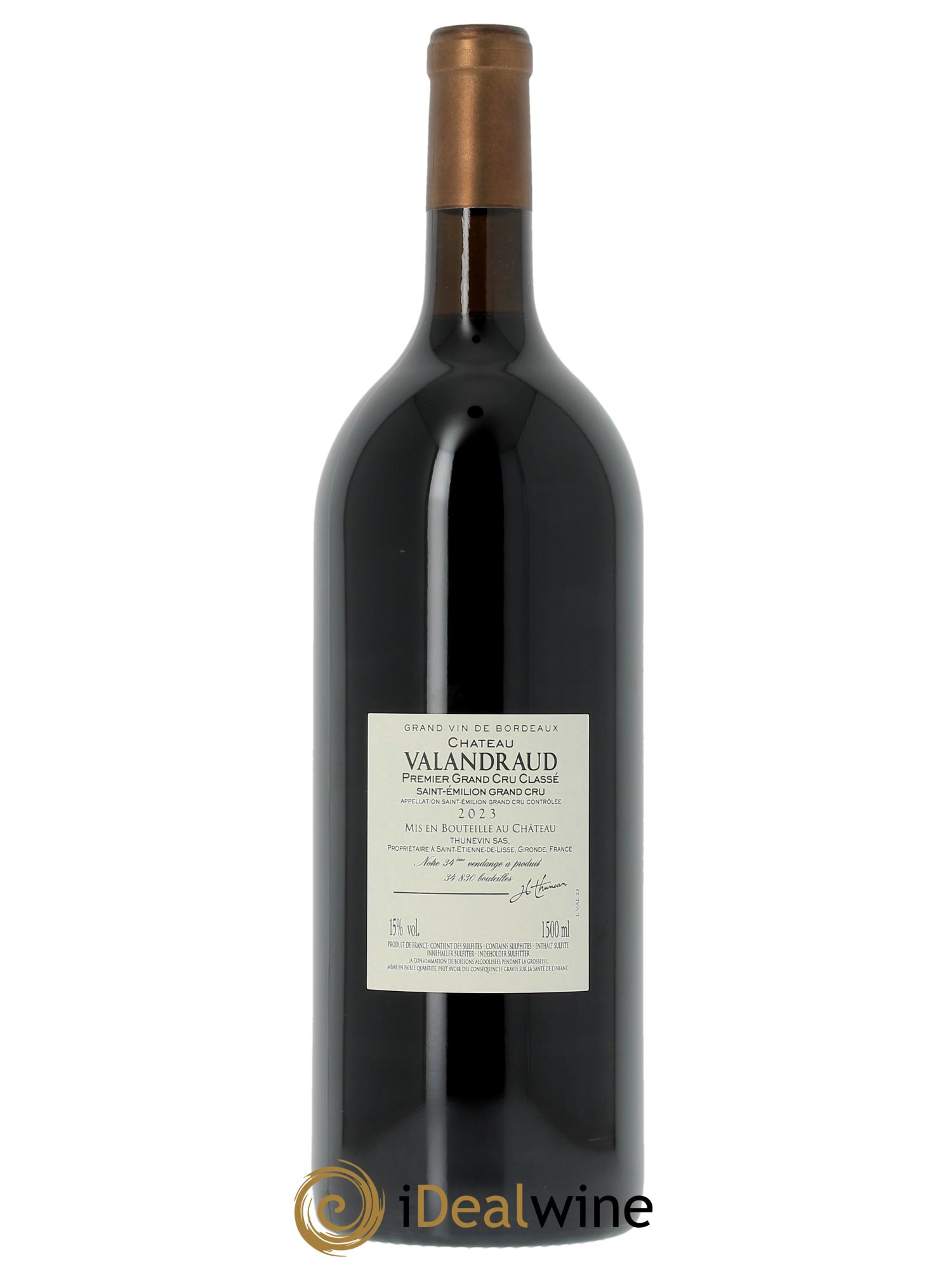 Château de Valandraud 1er Grand Cru Classé B depuis 2012  2023 - Posten von 1 Magnum - 1