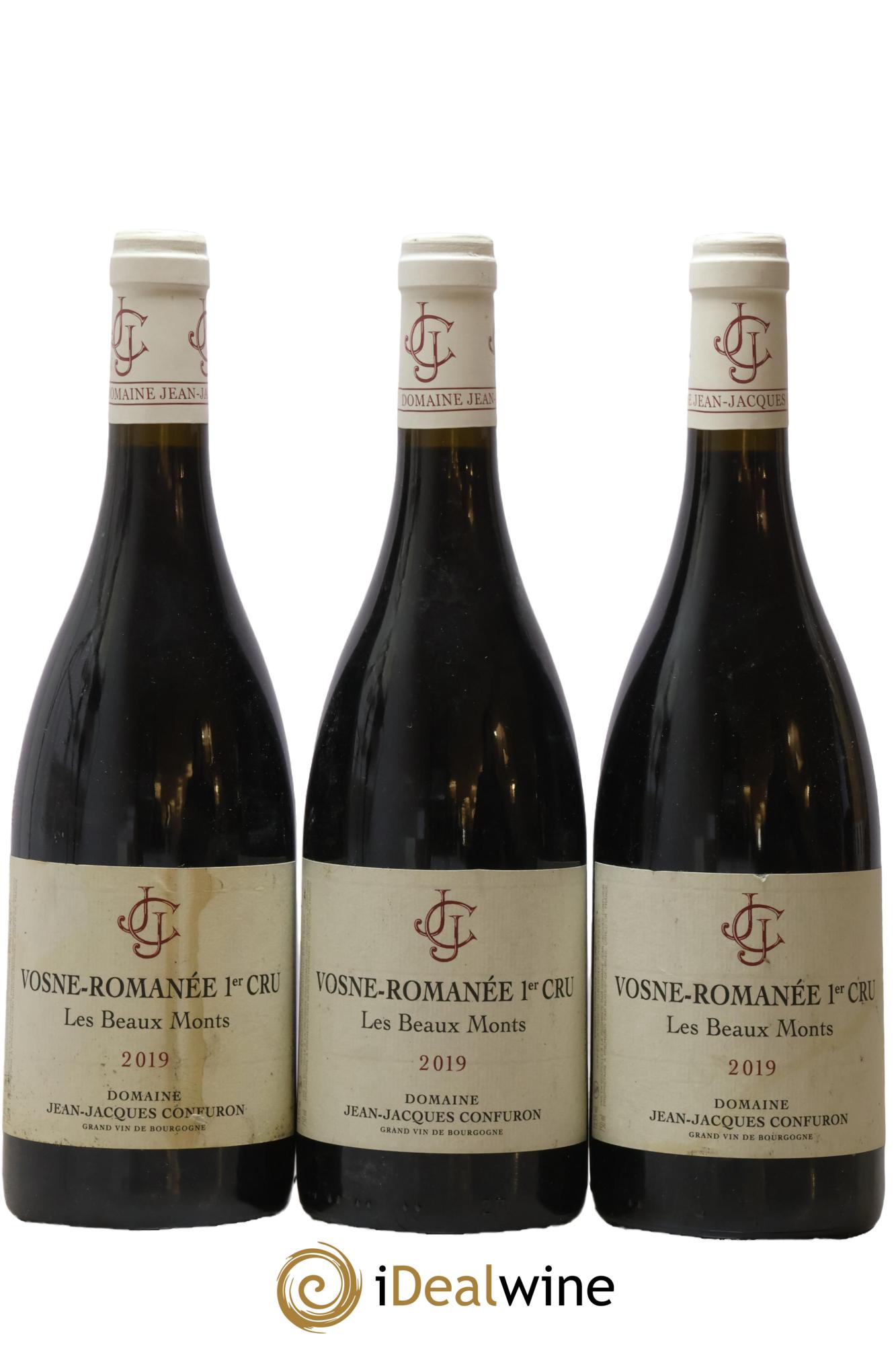 Vosne-Romanée 1er Cru Les Beaux Monts Jean-Jacques Confuron 2019 - Lot of 3 bottles - 0