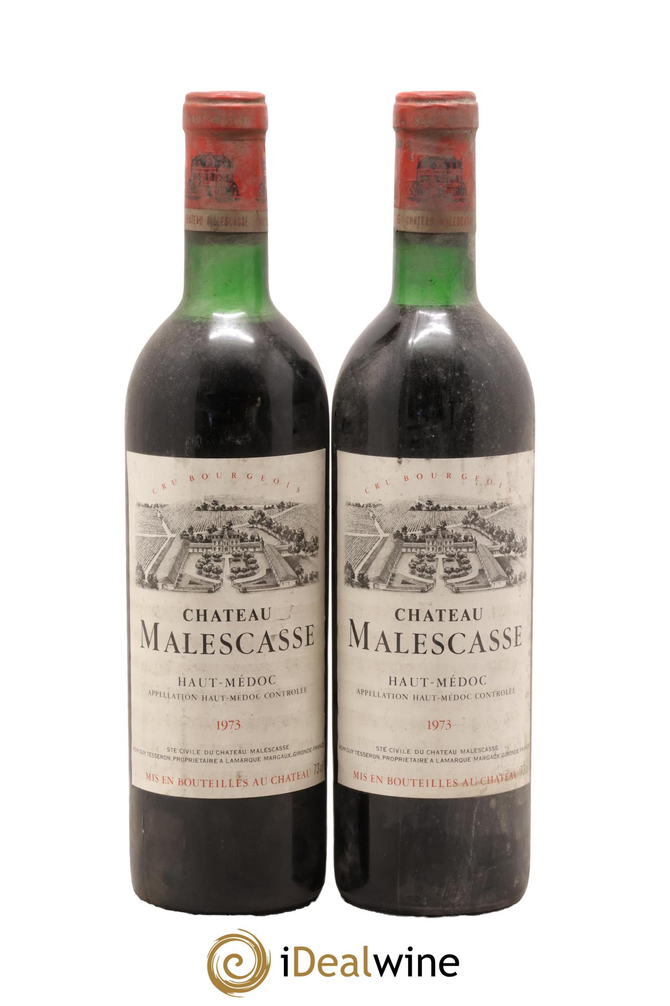 Château Malescasse Cru Bourgeois Exceptionnel 1973 - Lot de 2 bouteilles - 0