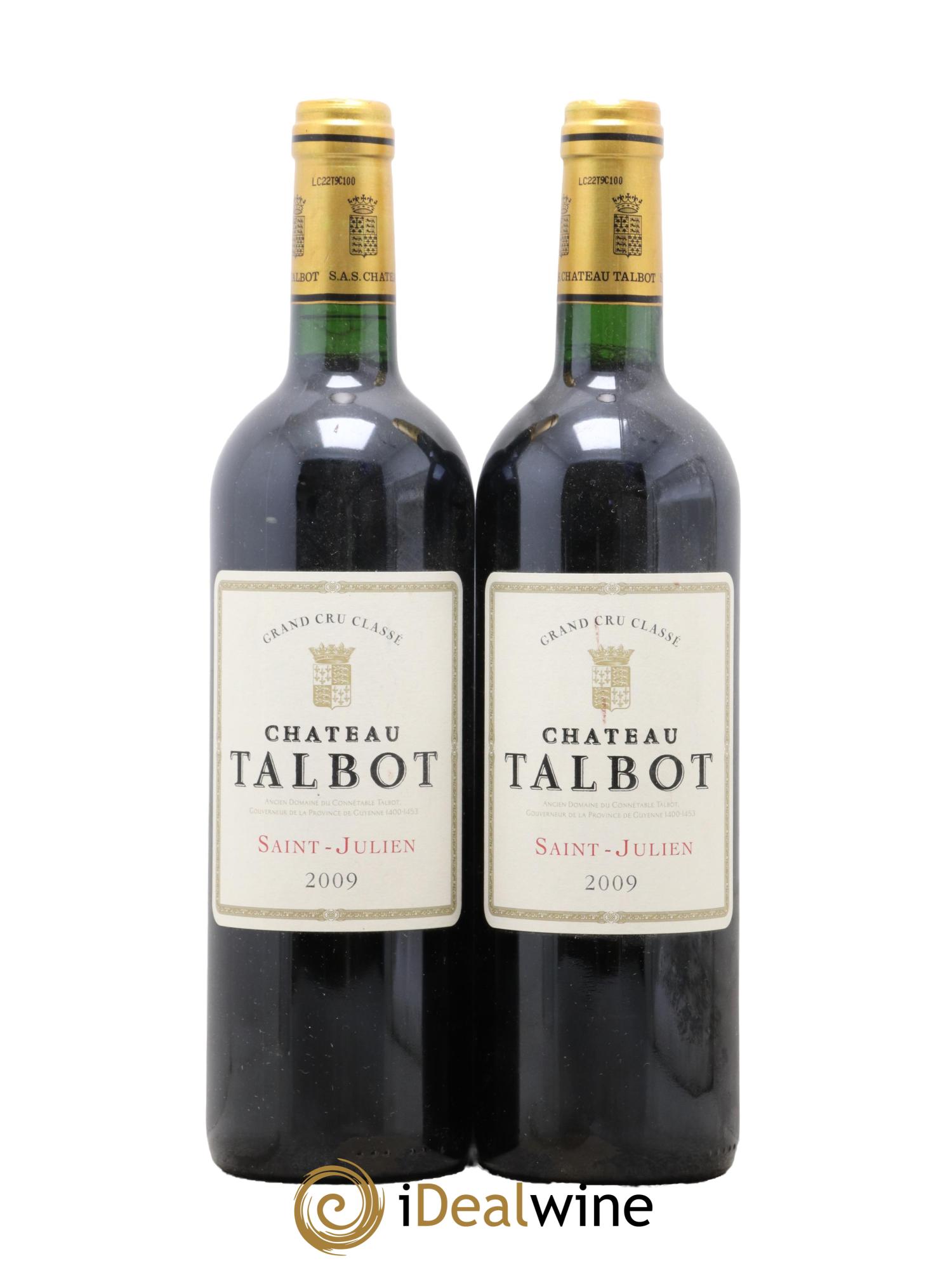 Château Talbot 4ème Grand Cru Classé 2009 - Lot de 2 bouteilles - 0