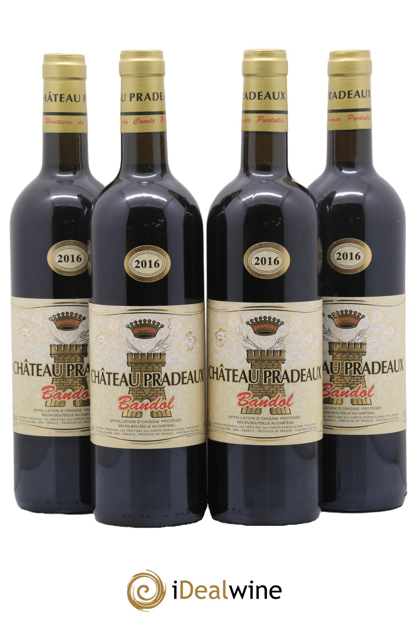 Bandol Château Pradeaux Famille Portalis 2016 - Lot de 4 bouteilles - 0