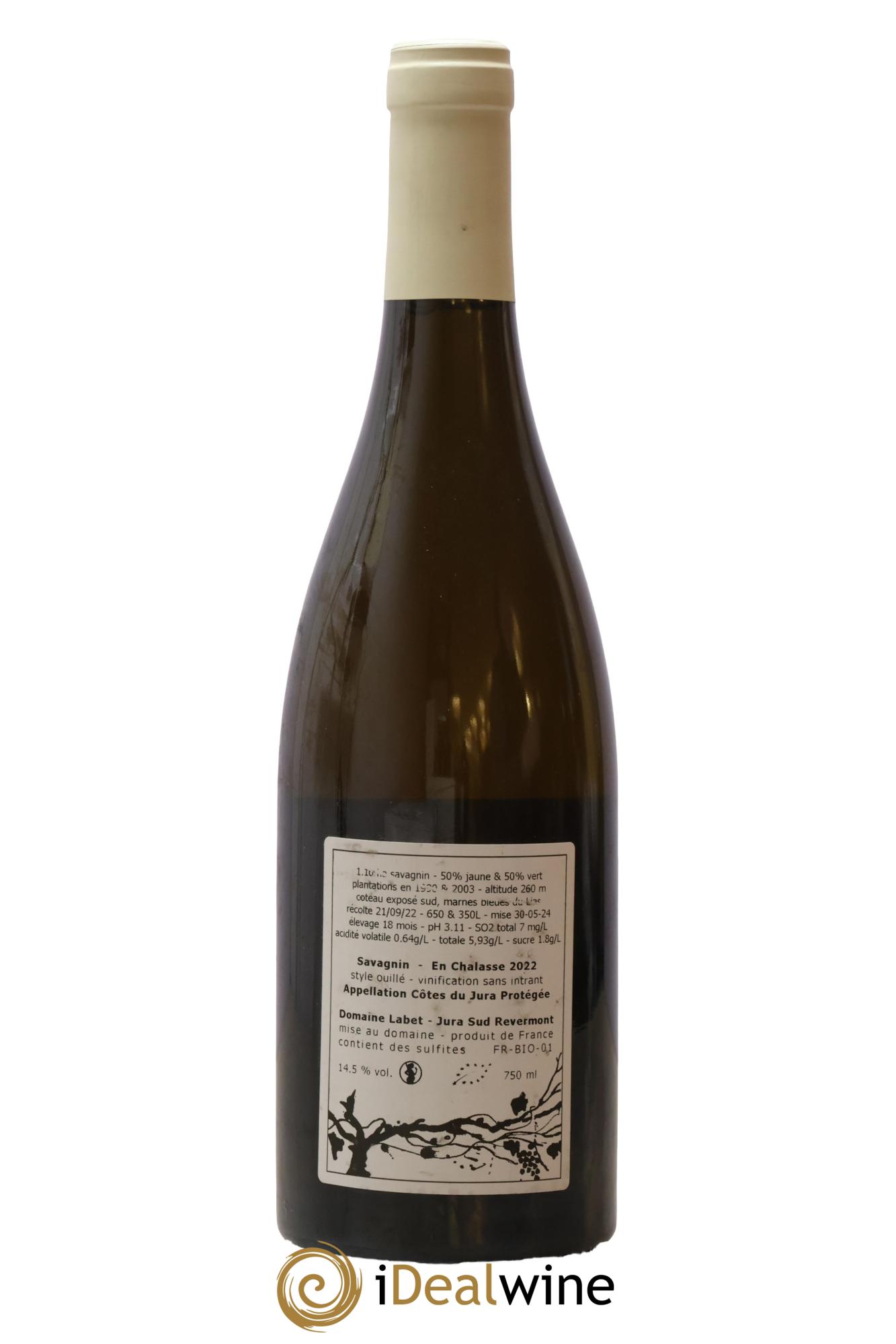 Côtes du Jura Fleur de Savagnin En Chalasse Romain - Julien - Charline Labet Fleur de Savagnin En Chalasse Nicolas Jacob 2022 - Lot de 1 bouteille - 1