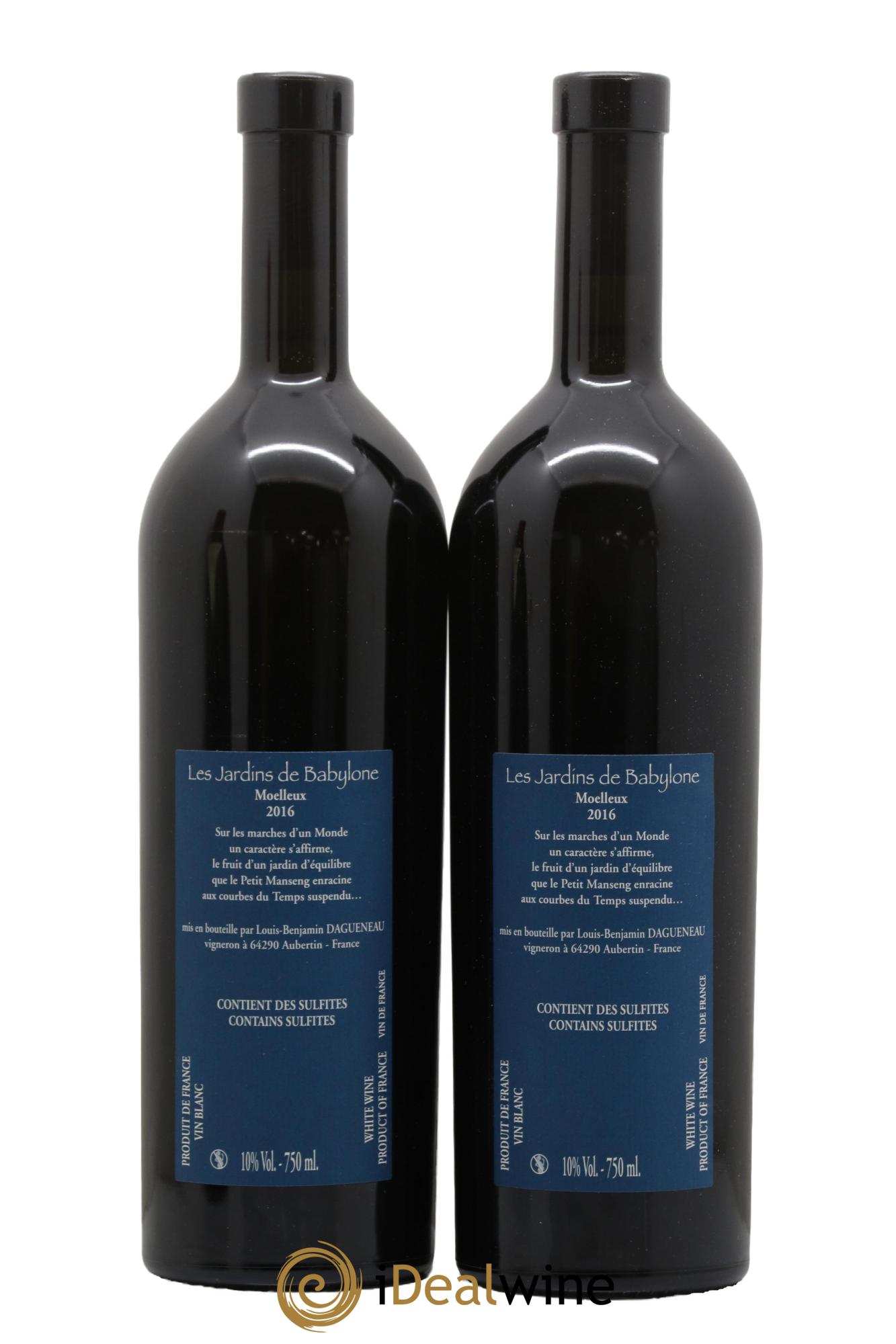 Vin de France (anciennement Jurançon) Jardins de Babylone Didier Dagueneau 2016 - Lot of 2 bottles - 1