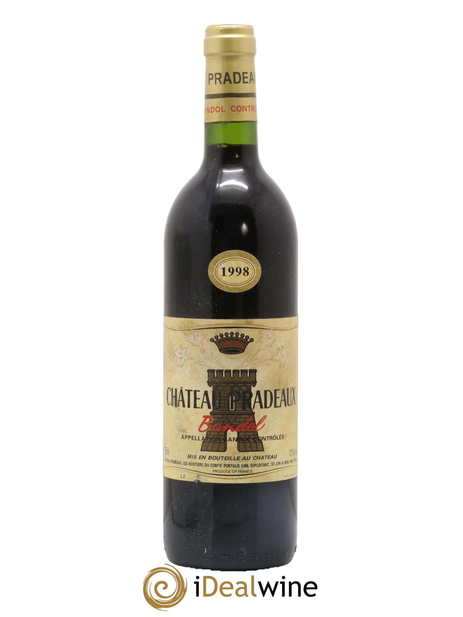 Bandol Château Pradeaux Famille Portalis 1998 - Lot de 1 bouteille - 0