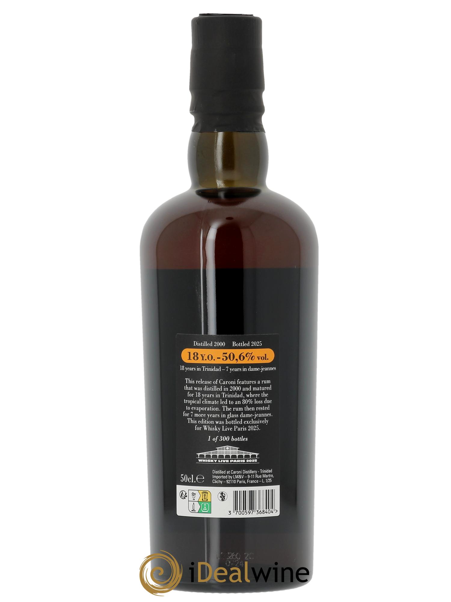 Rhum Caroni Whisky Live Paris 2025 50,6°  2000 - Posten von 1 Flasche - 2