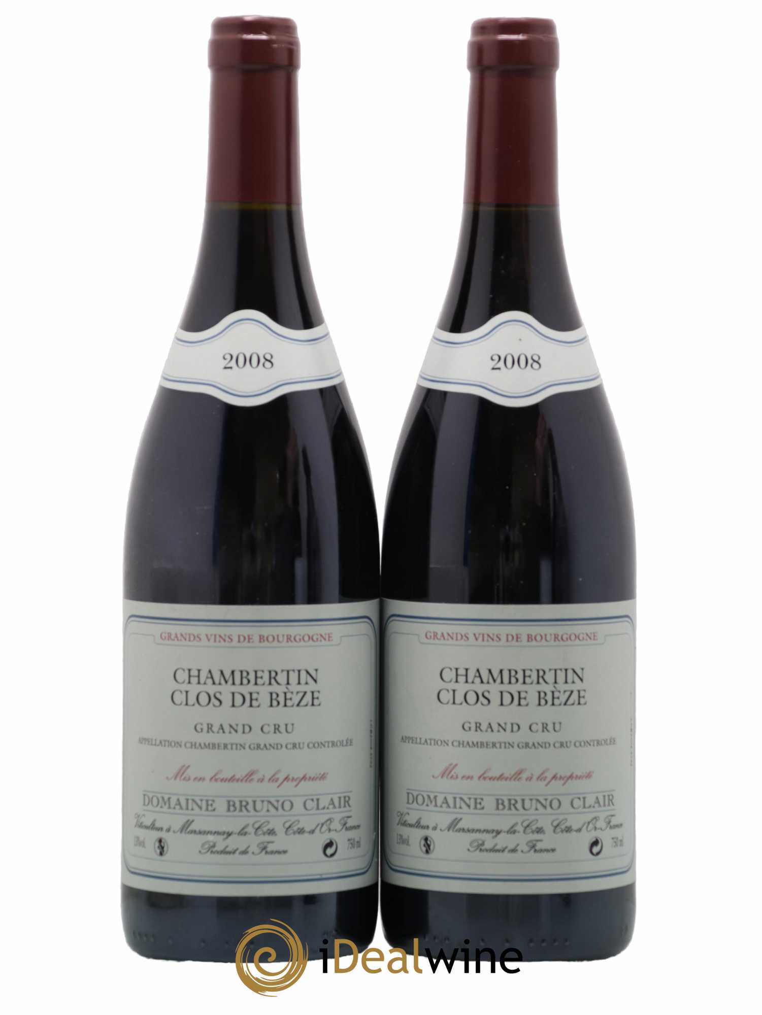 Chambertin Clos de Bèze Grand Cru Bruno Clair (Domaine) 2008 - Lot de 2 bouteilles - 0