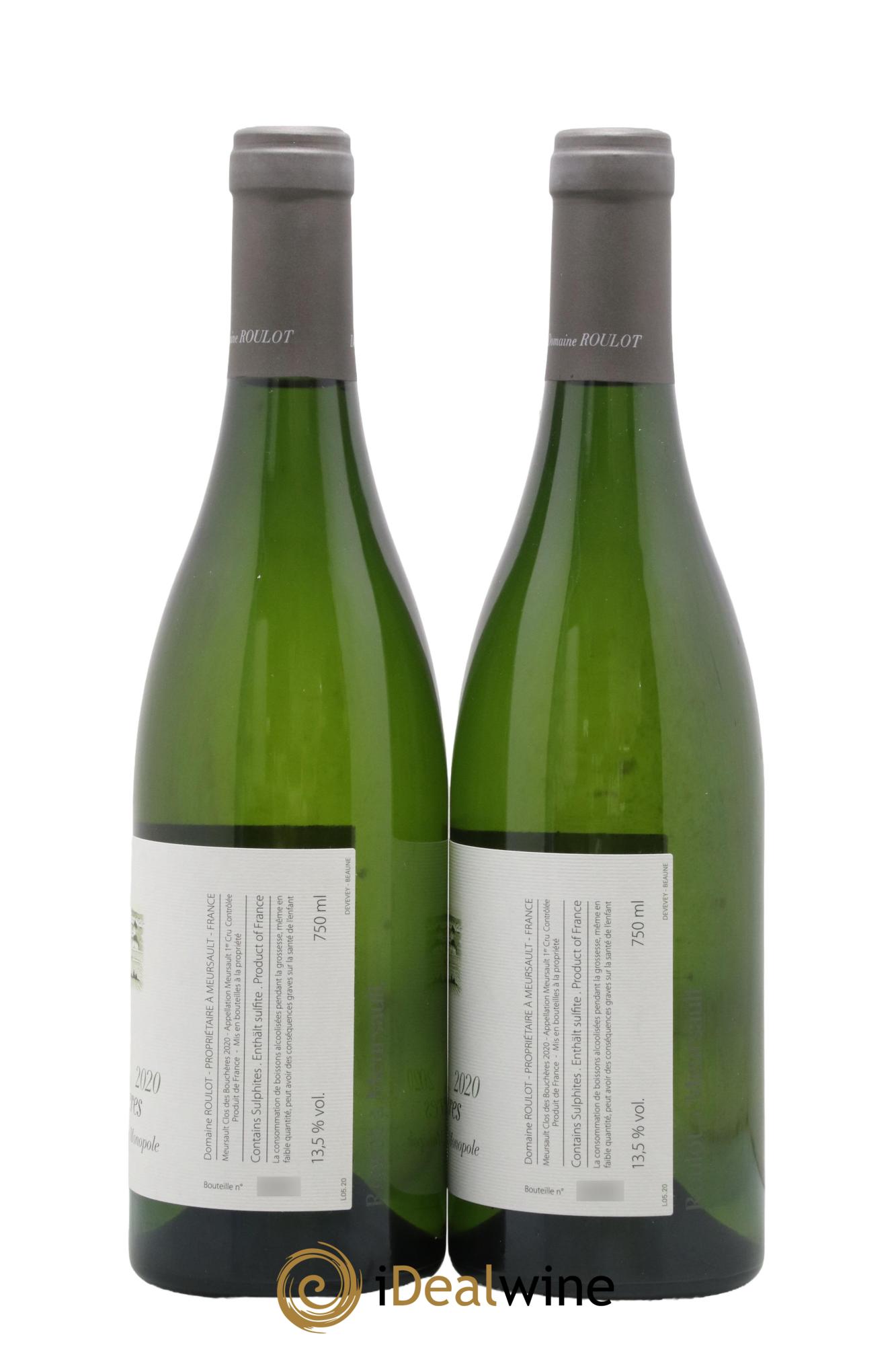 Meursault 1er Cru Clos des Bouchères Roulot (Domaine) 2020 - Lot de 2 bouteilles - 1