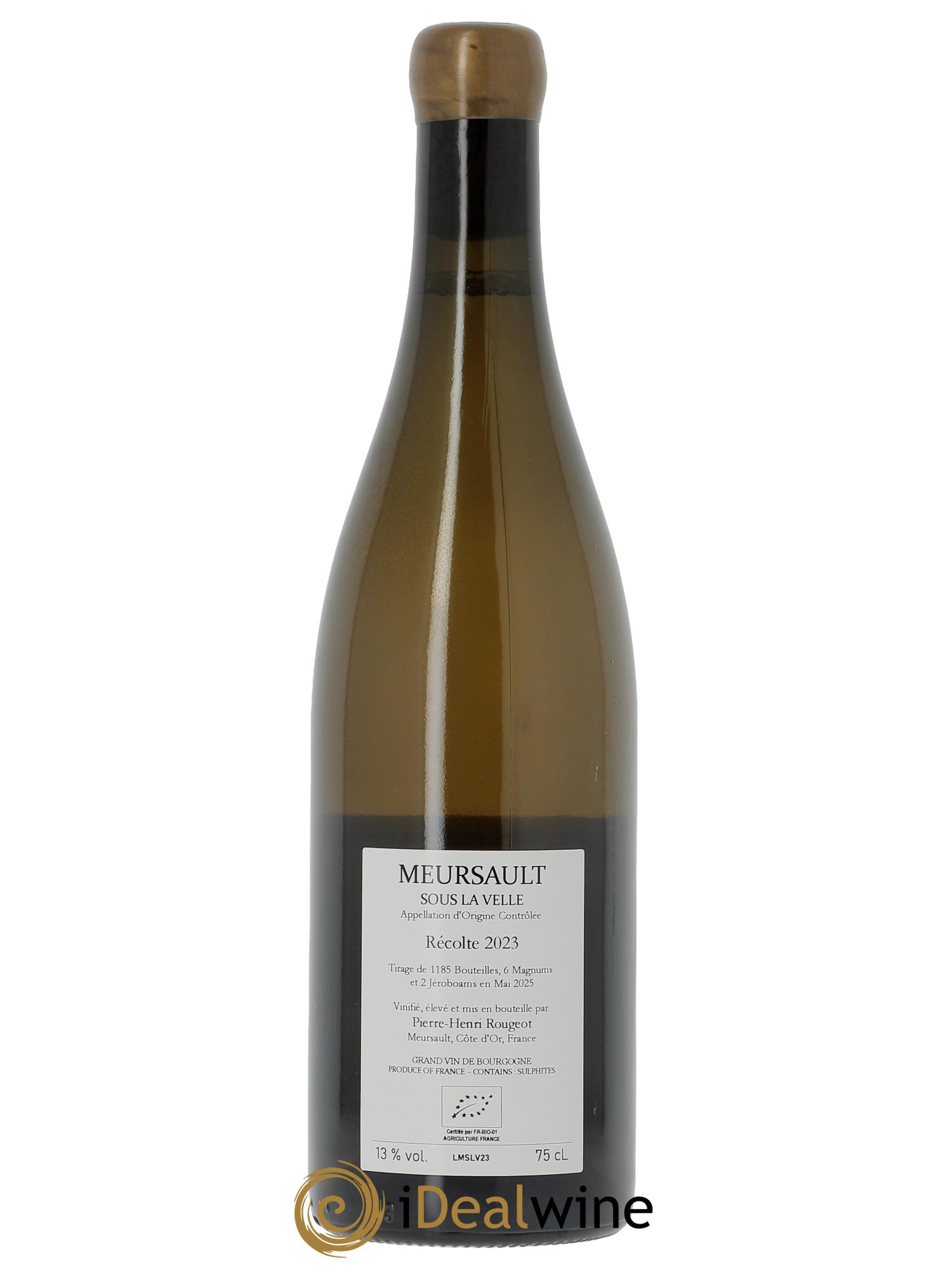 Meursault Sous la Velle Pierre Henri Rougeot 2023 - Lot de 1 bouteille - 1