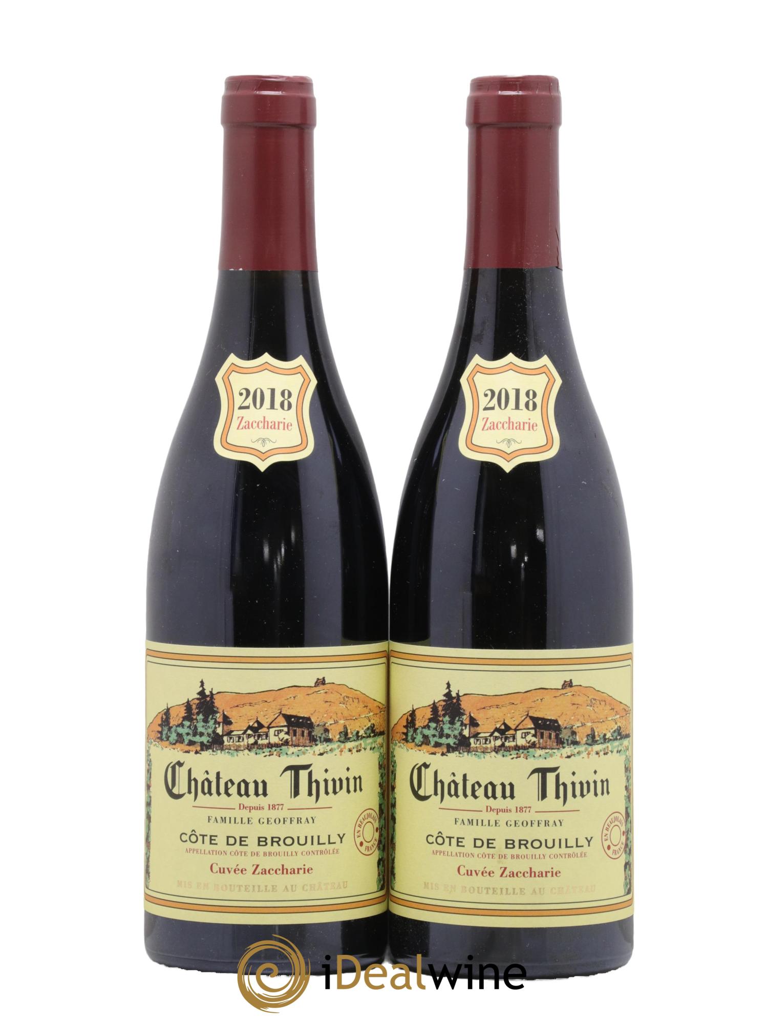 Côte de Brouilly Cuvée Zaccharie Château Thivin 2018 - Lot de 2 bouteilles - 0