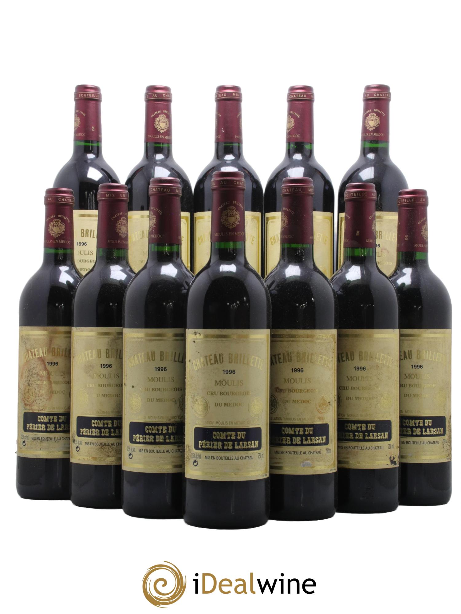 Château Brillette Cru Bourgeois 1996 - Lot de 12 bouteilles - 0
