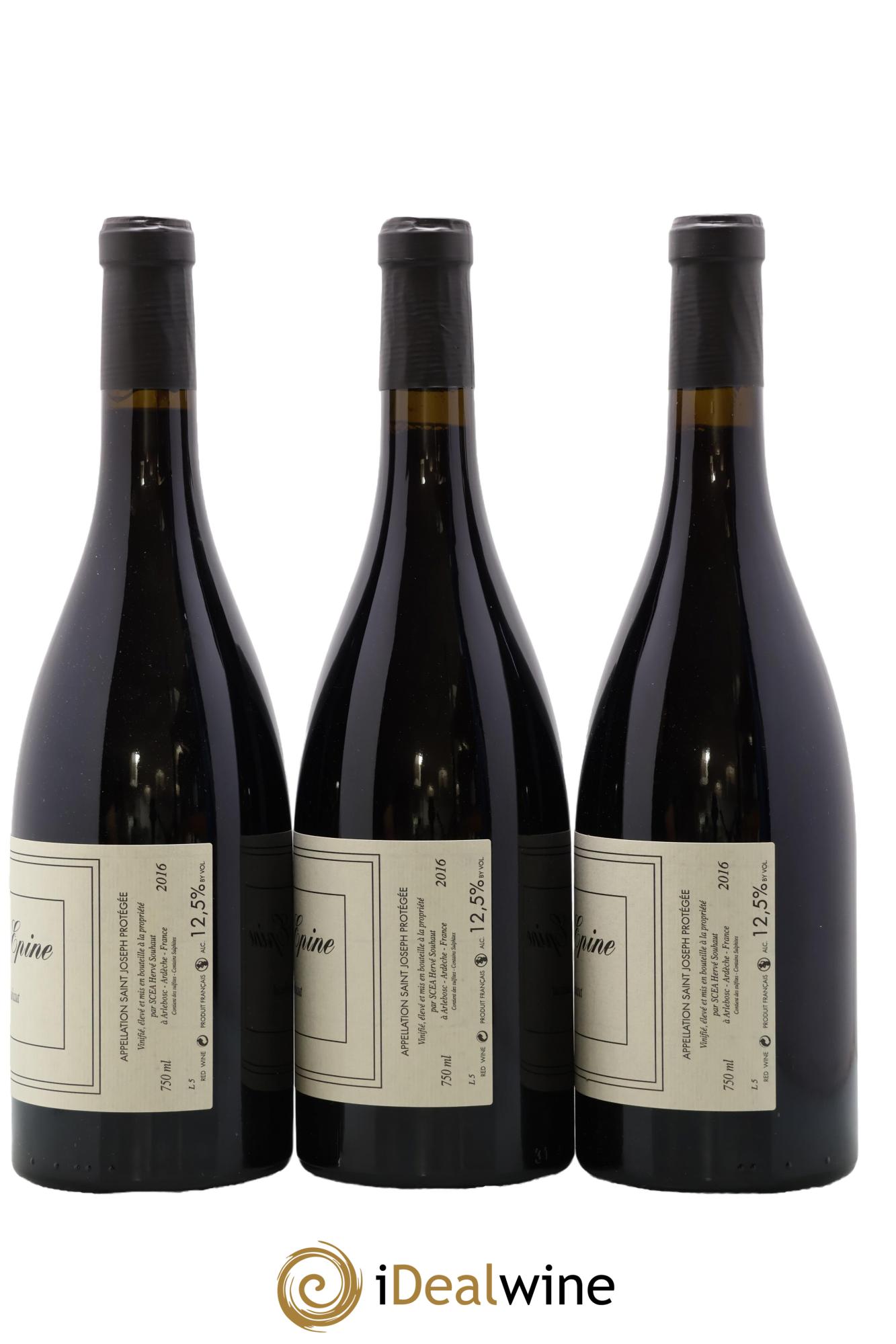 Saint-Joseph Sainte Epine Hervé Souhaut - Domaine Romaneaux-Destezet 2016 - Lot of 3 bottles - 1