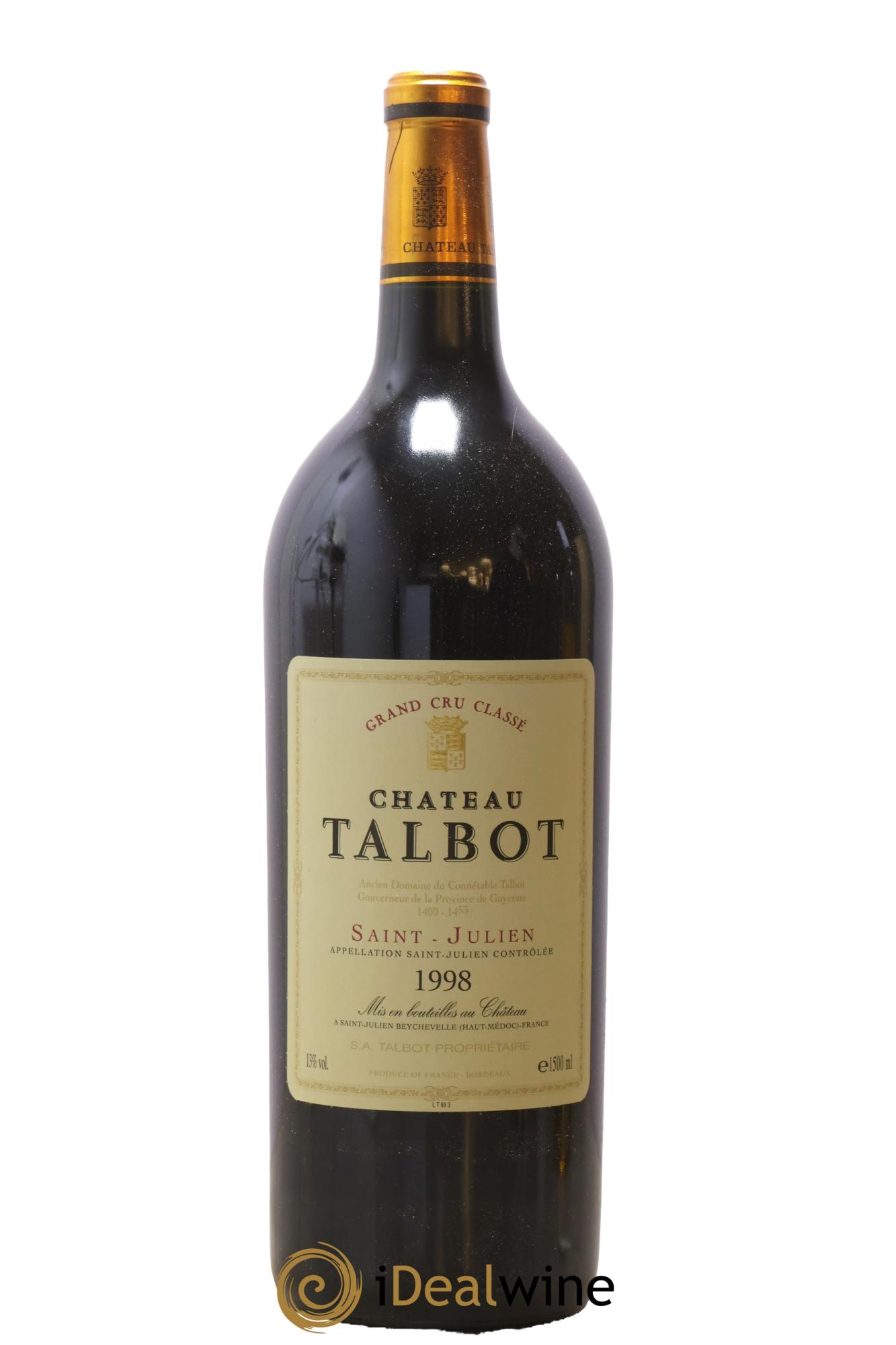 Château Talbot 4ème Grand Cru Classé 1998 - Lot de 1 magnum - 0