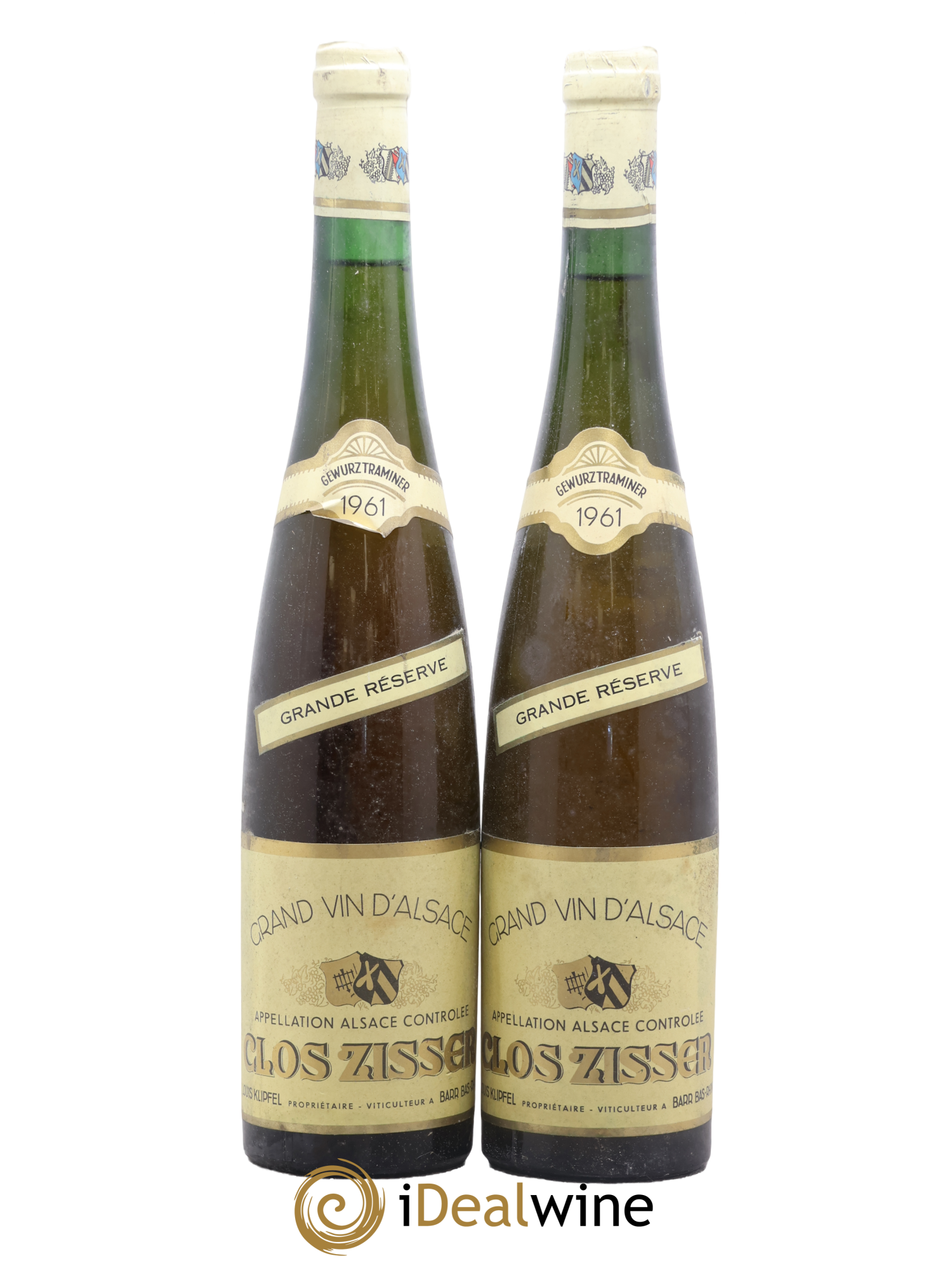 Alsace Gewurztraminer Clos Zisser Grande Réserve Louis Klipfel 1961 - Lot of 2 bottles - 0