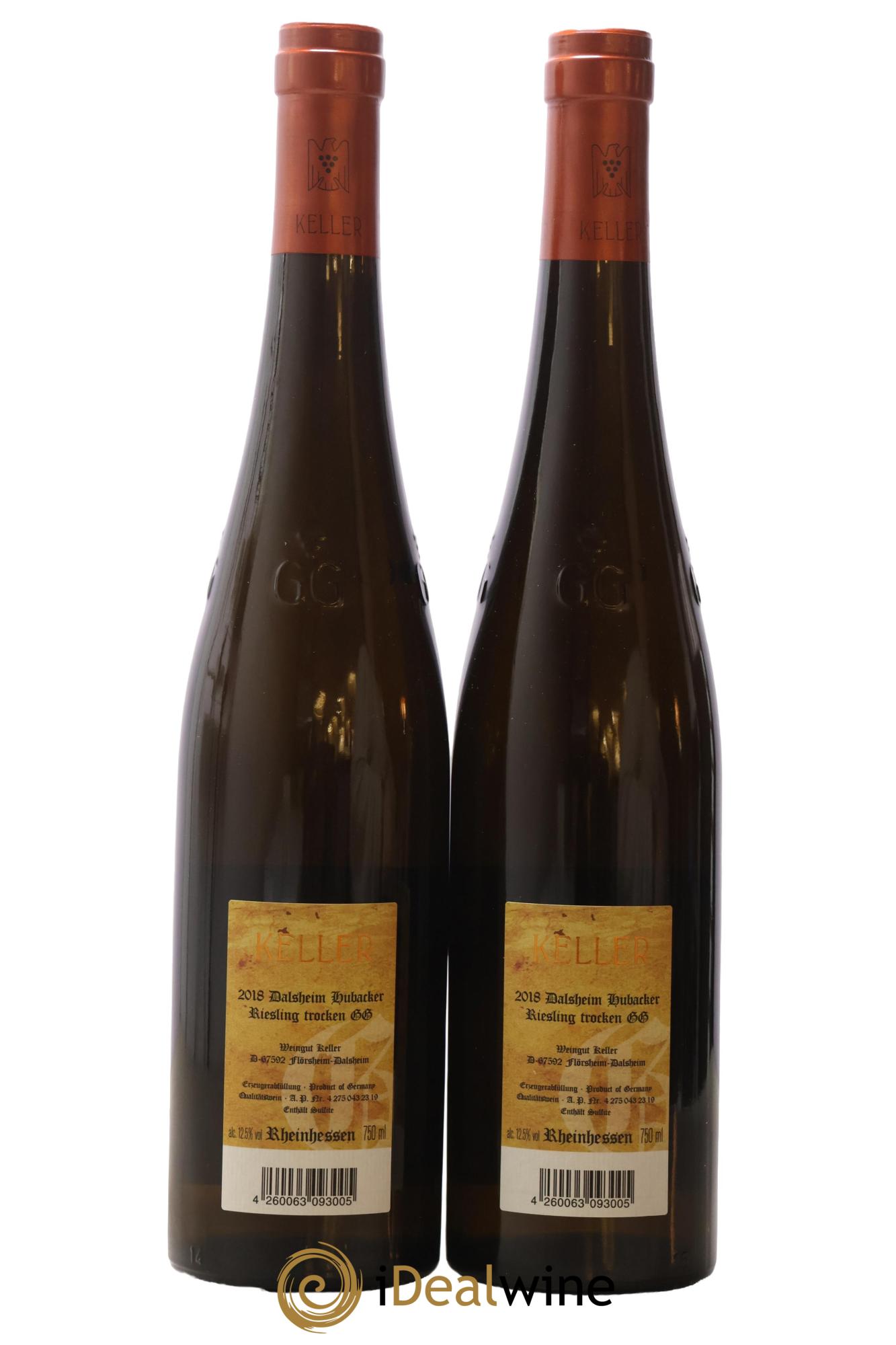 Riesling Trocken GG Dalsheim Hubacker Keller 2018 - Lot of 2 bottles - 1