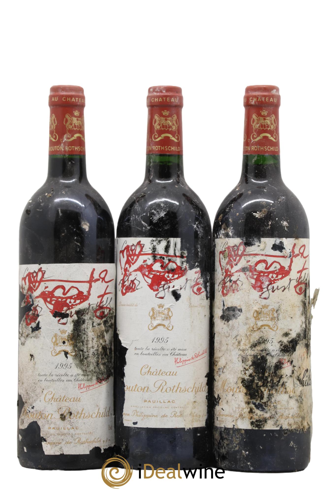 Château Mouton Rothschild 1er Grand Cru Classé 1995 - Lot of 3 bottles - 0