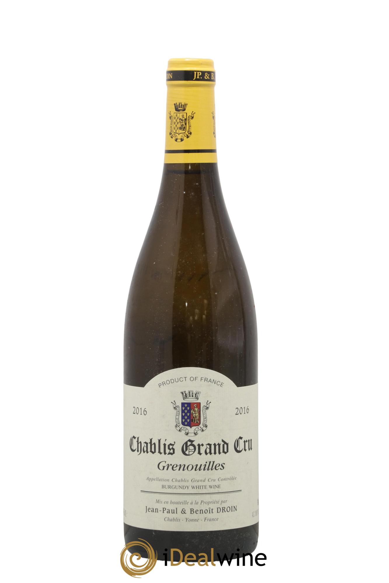 Chablis Grand Cru Grenouilles Jean-Paul & Benoît Droin (Domaine) 2016 - Lotto di 1 bottiglia - 0