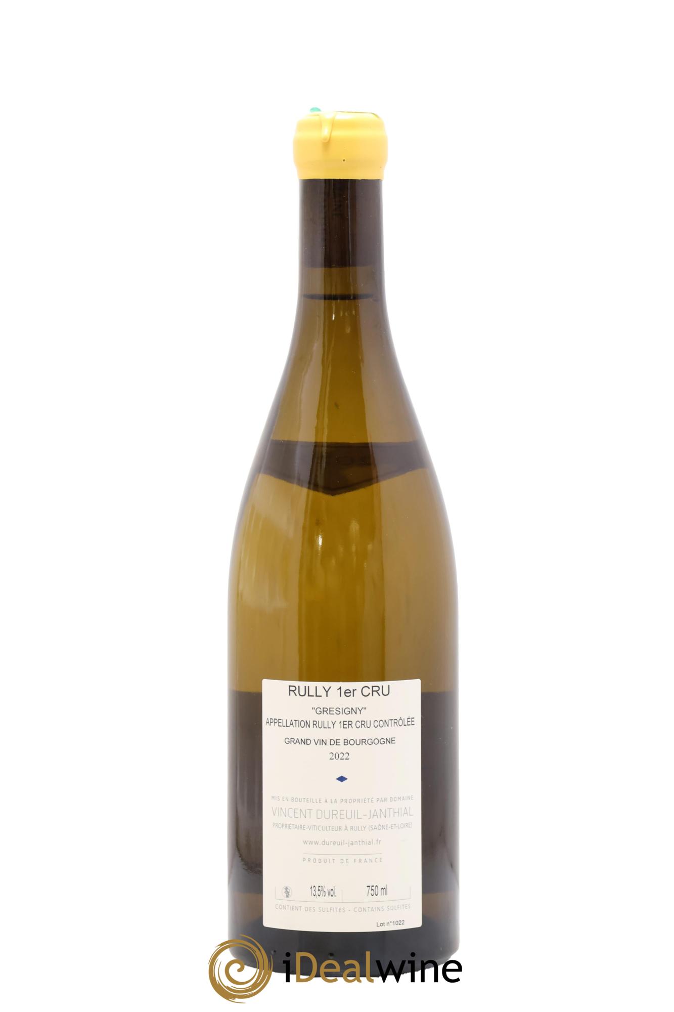Rully 1er Cru Grésigny Vieilles Vignes Vincent Dureuil-Janthial 2022 - Lotto di 1 bottiglia - 1