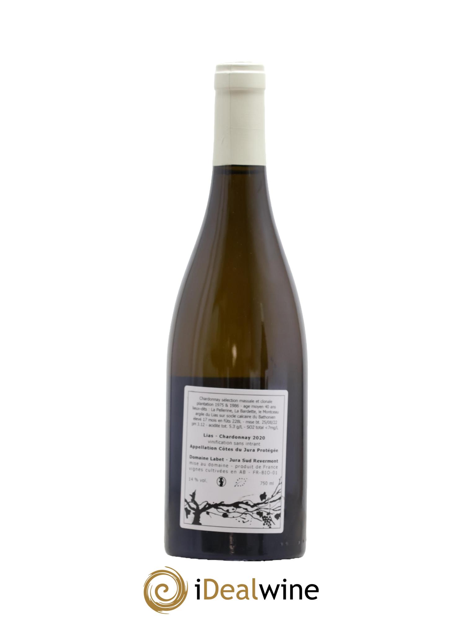 Côtes du Jura Chardonnay Lias Romain - Julien - Charline Labet 2020 - Lot de 1 bouteille - 1