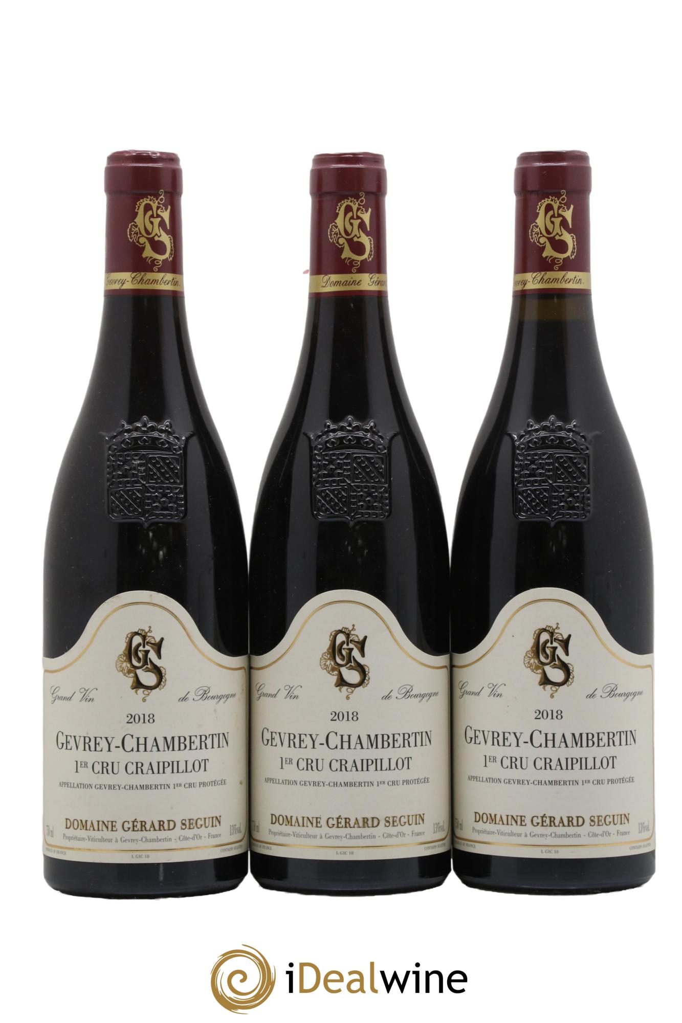Gevrey-Chambertin 1er Cru Craipillot Gérard Seguin 2018 - Lot de 3 bouteilles - 0