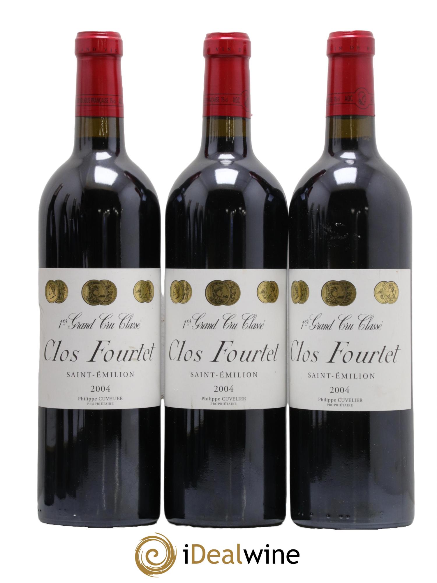 Clos Fourtet 1er Grand Cru Classé B 2004 - Posten von 3 Flaschen - 0