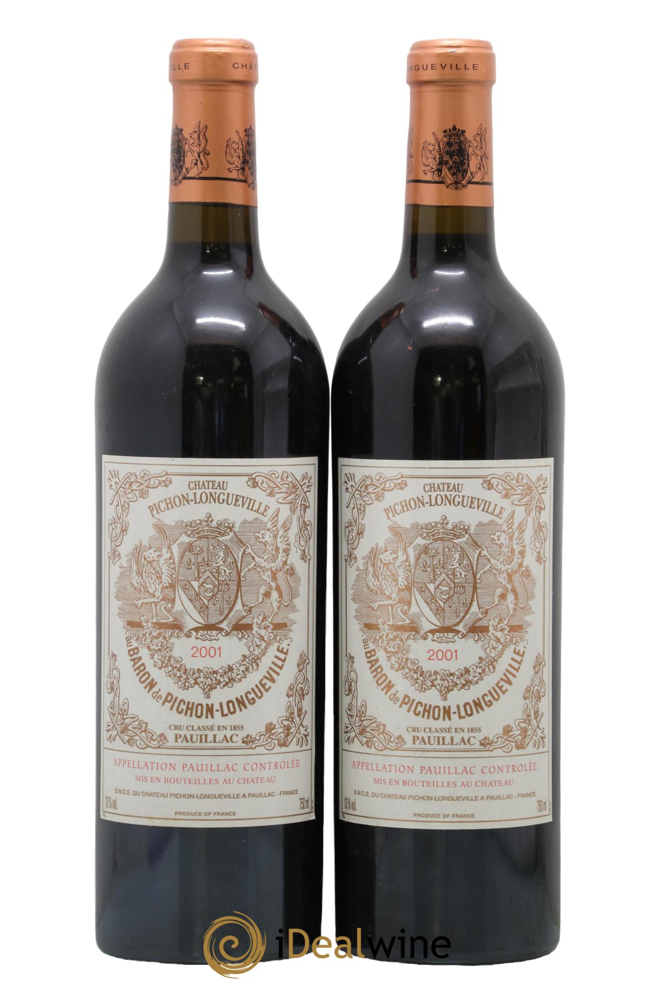 Pichon Longueville Baron 2ème Grand Cru Classé 2001 - Lot de 2 bouteilles - 0