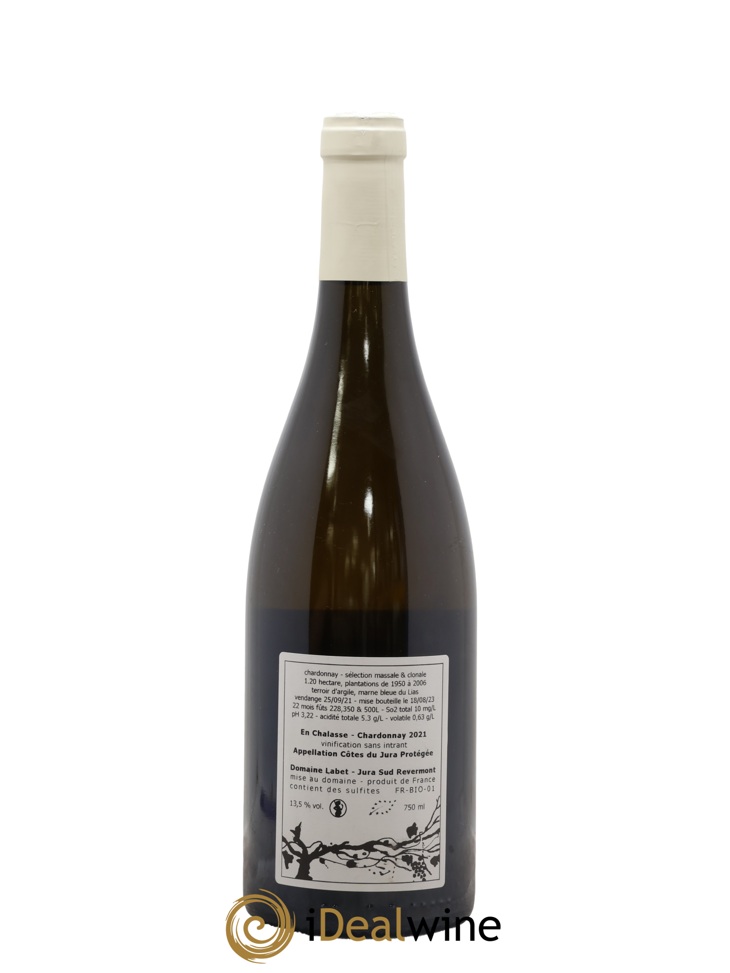 Vin de France Chardonnay En Chalasse Elevage Long Labet (Domaine) 2021 - Lot de 1 bouteille - 1