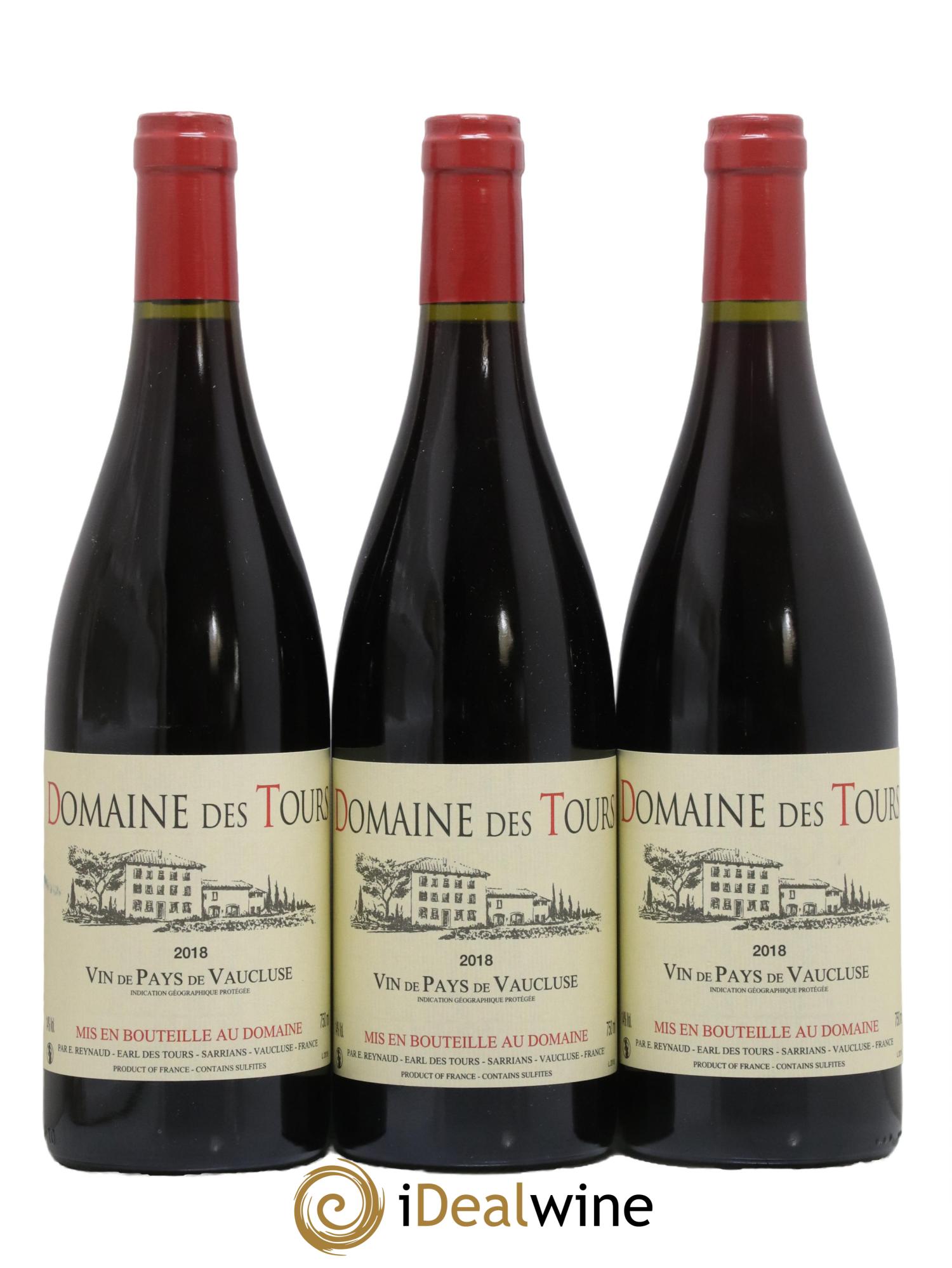 Vaucluse (Vin de Pays de Vaucluse) Domaine des Tours Emmanuel Reynaud 2018 - Lot de 3 bouteilles - 0