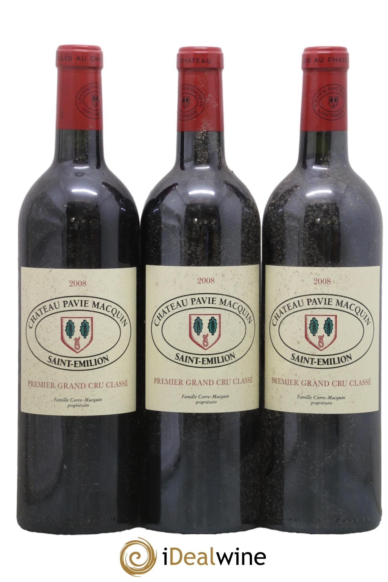 Château Pavie Macquin 1er Grand Cru Classé B 2008 - Lot de 3 bouteilles - 0