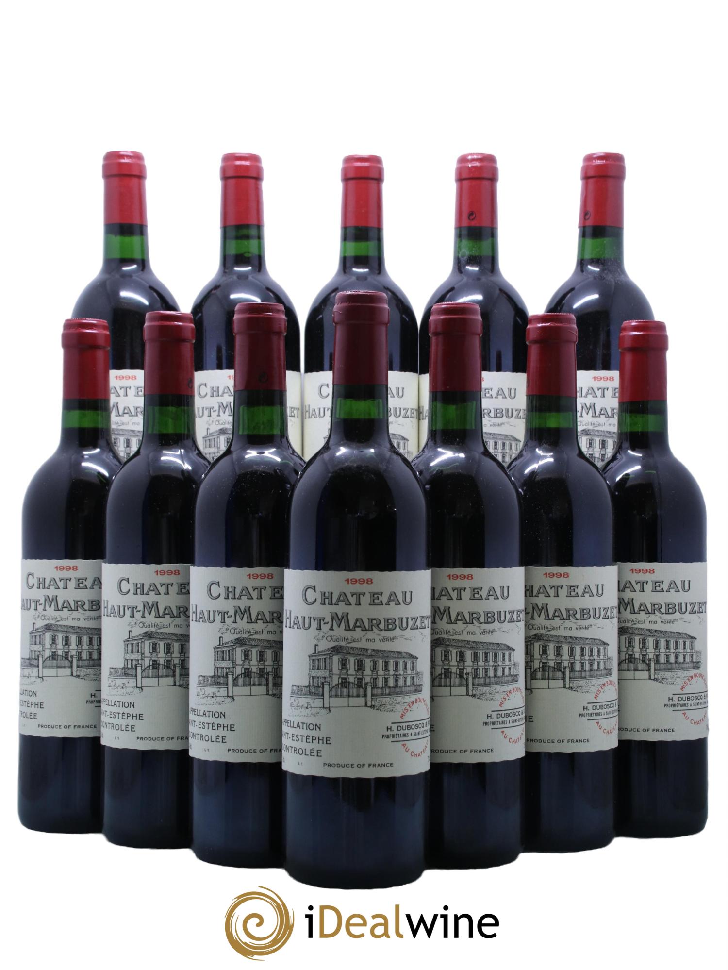 Château Haut Marbuzet 1998 - Lot de 12 bouteilles - 0