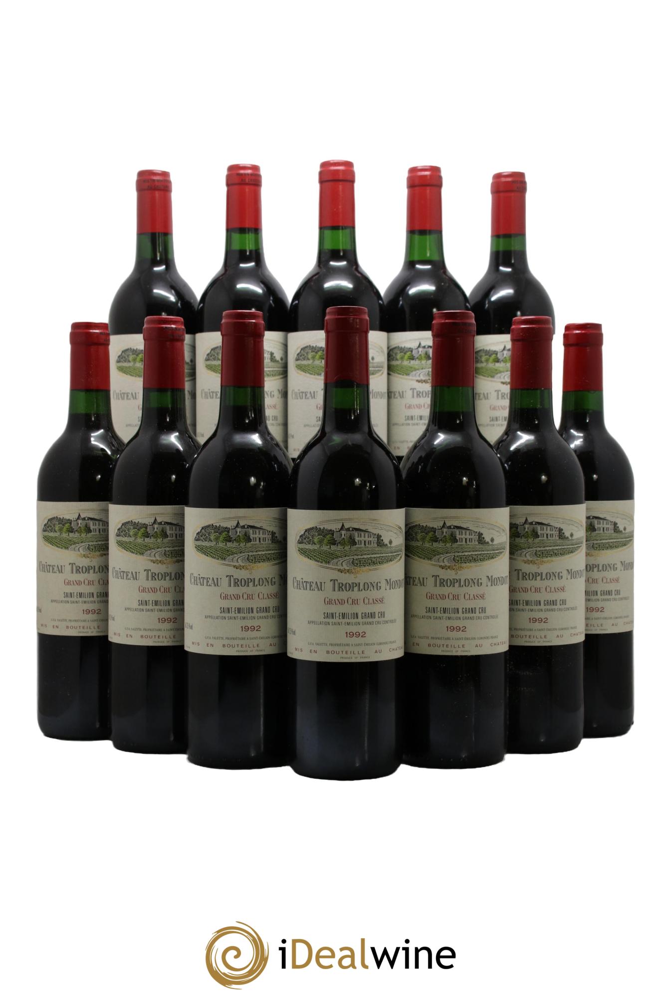 Château Troplong Mondot 1er Grand Cru Classé B 1992 - Lotto di 12 bottiglie - 0